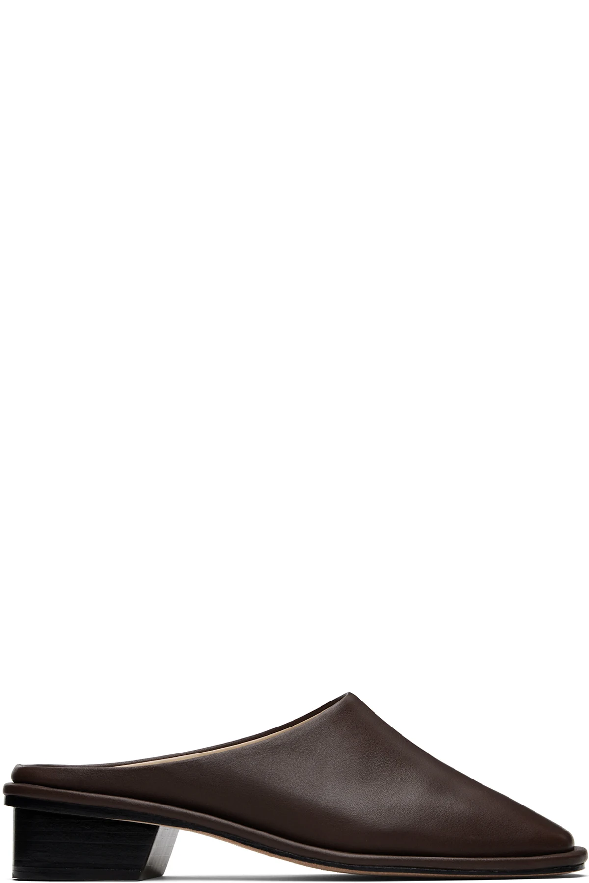 Brown Square Mule Loafers