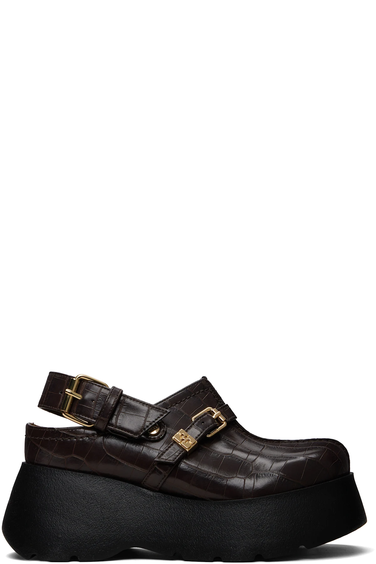 Brown Platform Clog Loafers