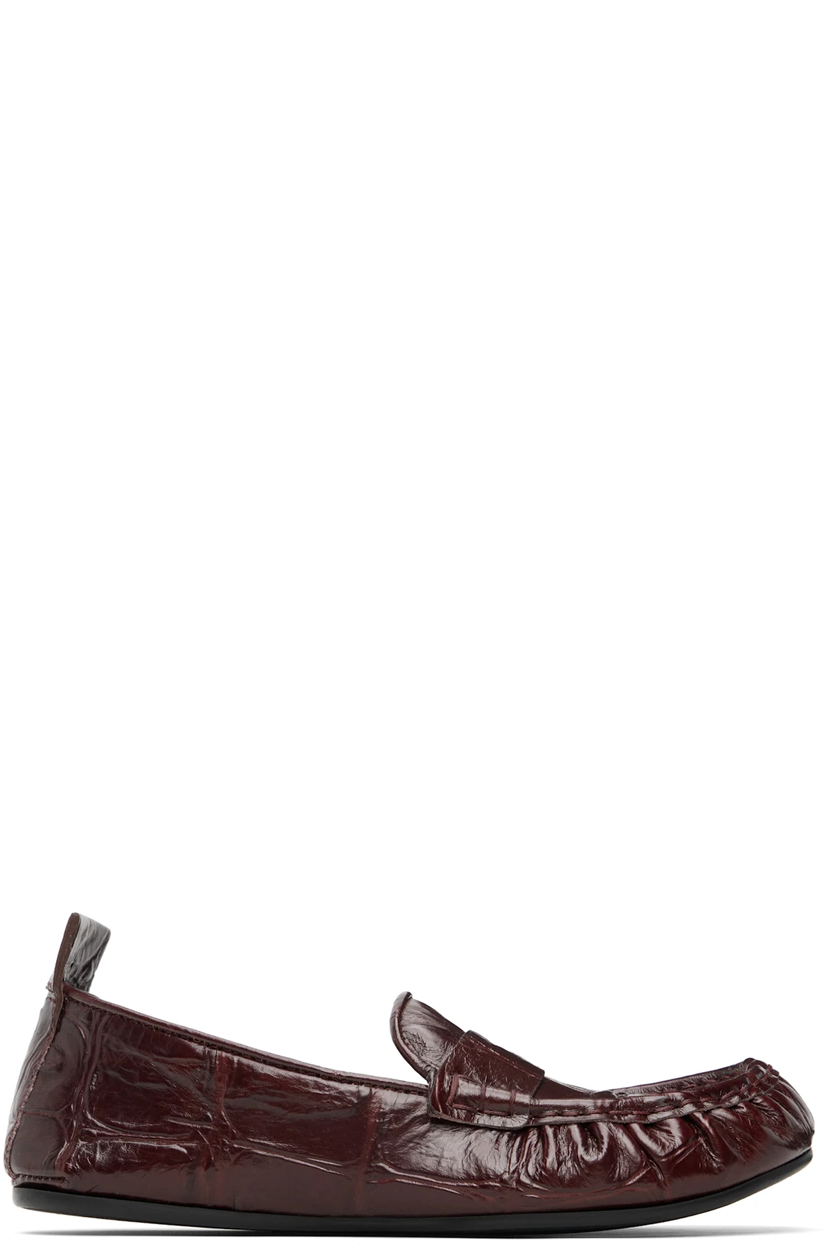 Burgundy Leather Saddle Loafers