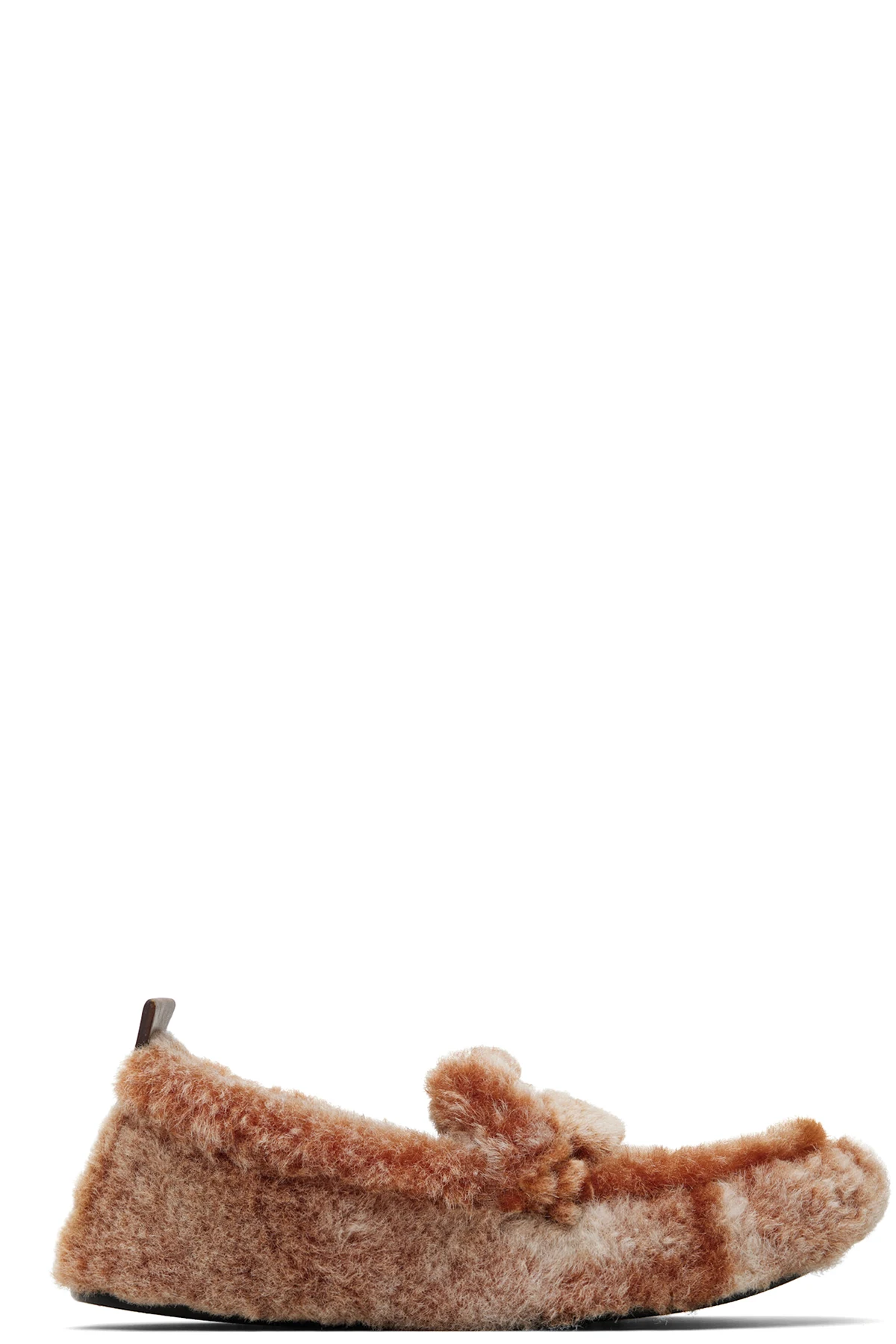 Orange Shearling Loafers
