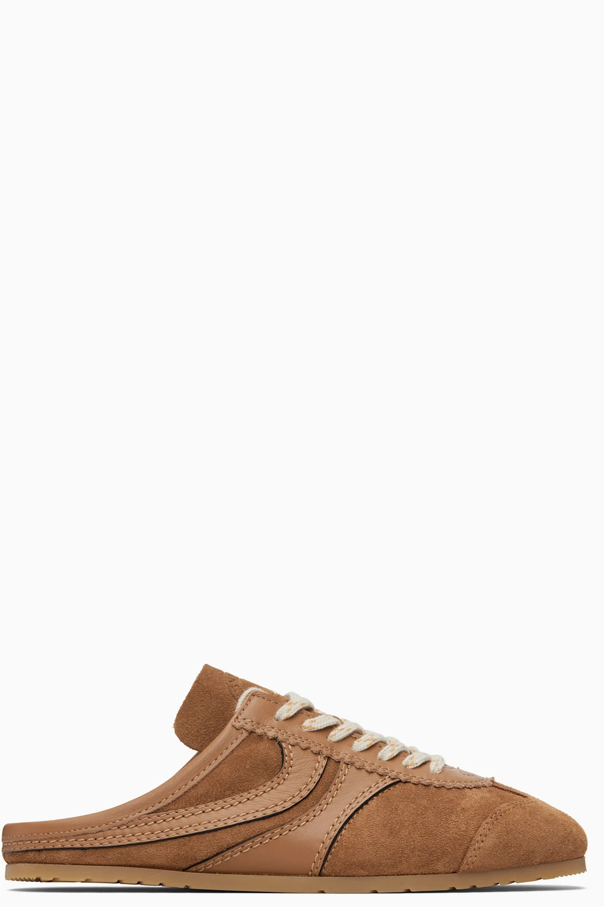 Tan Suede Sneaker Mule Loafers
