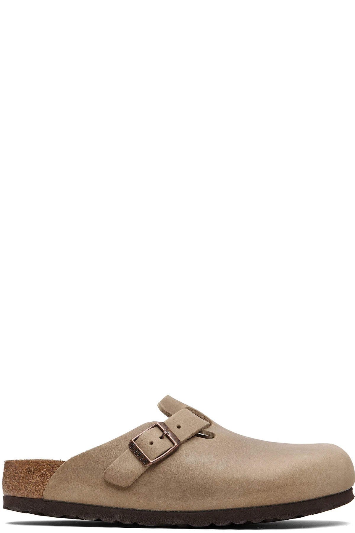 Beige Regular Boston Oiled Leather Slip-on Loafers