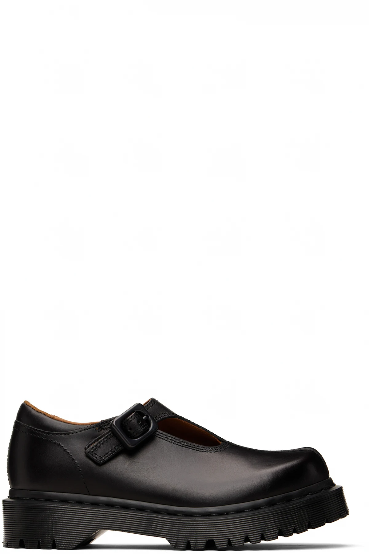 Black Rejena Mary Jane Old Harness Leather Loafers