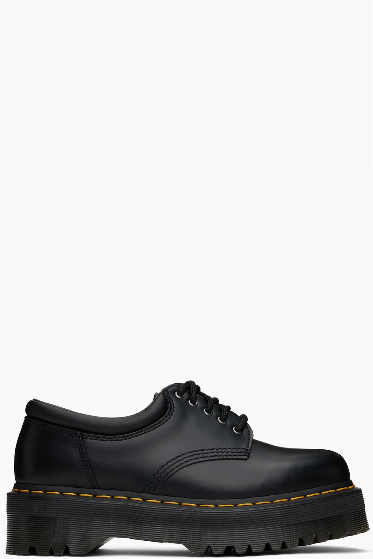 Black 8053 Leather Platform Casual Derbys