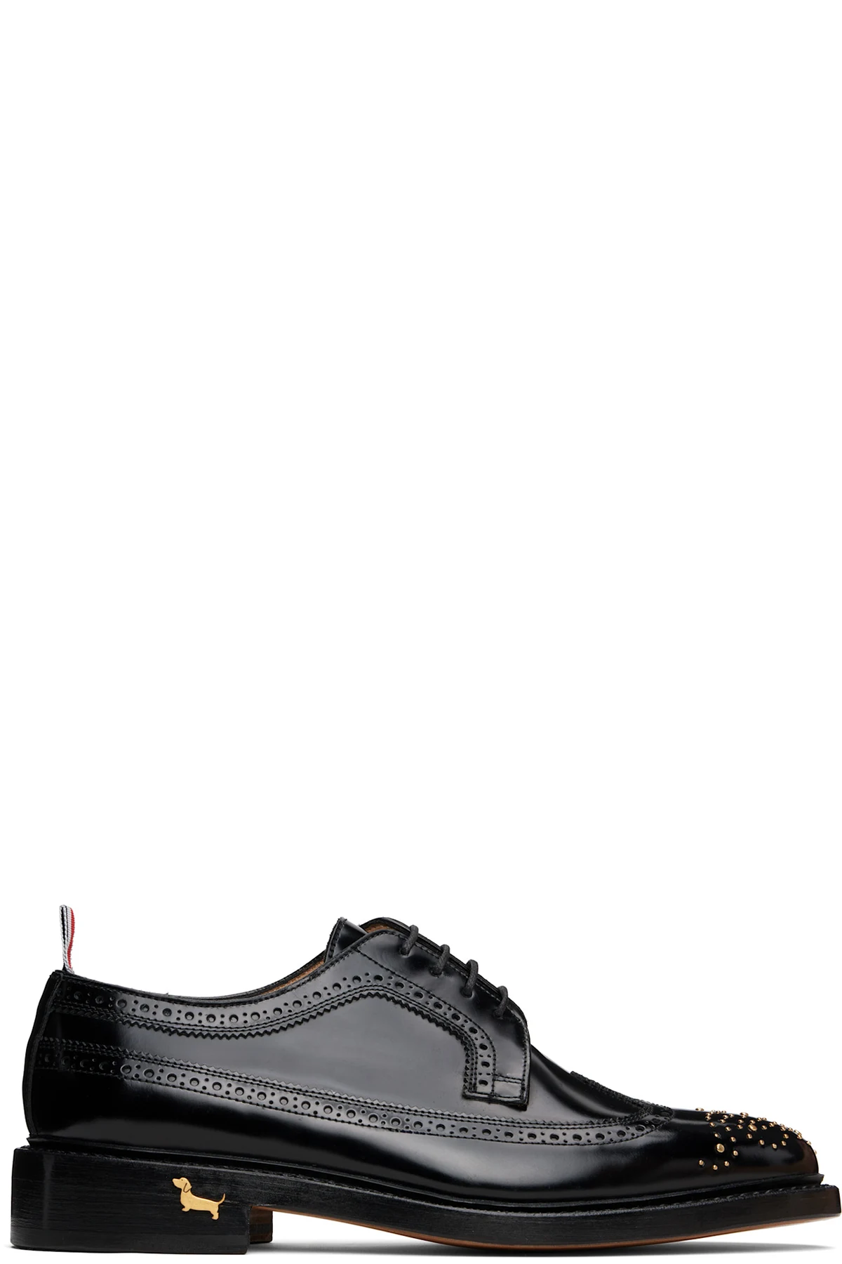 Black Spazzolato Leather Longwing Brogues