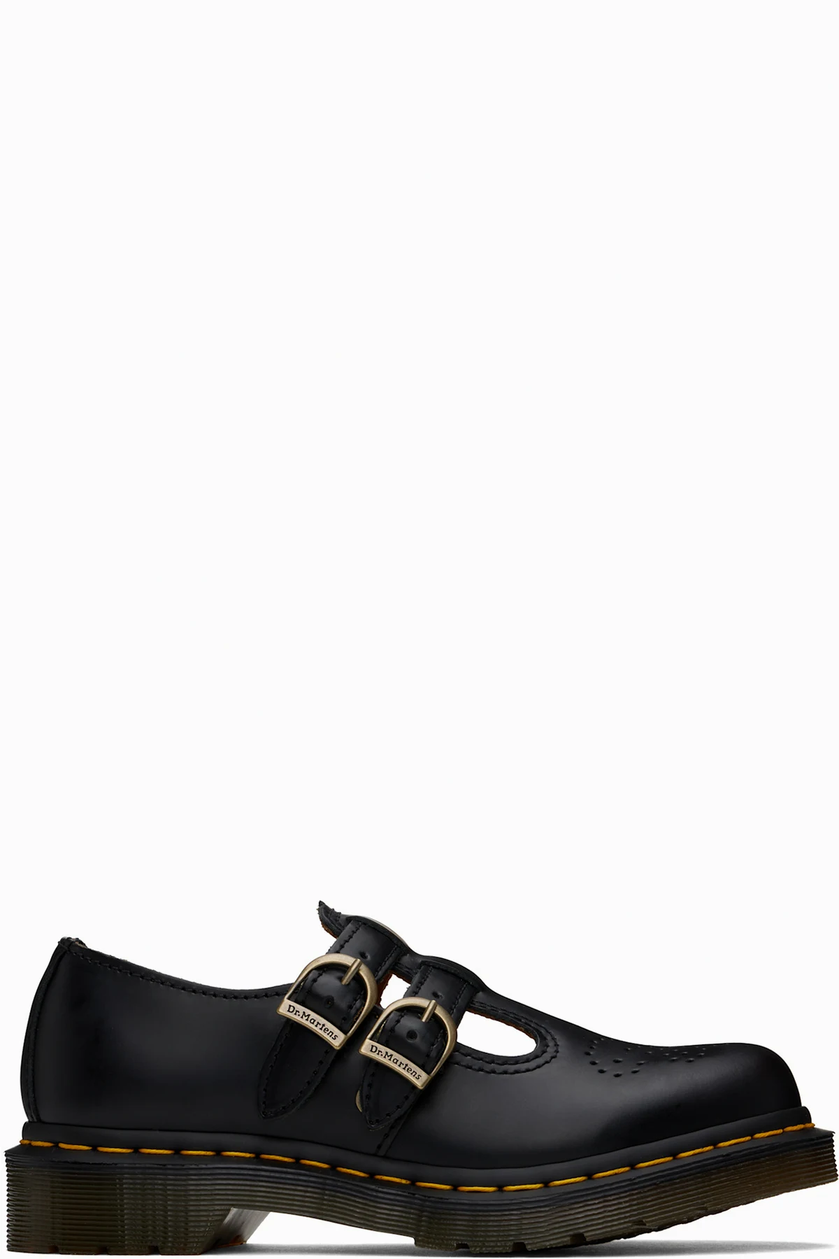 Black 8065 Smooth Leather Mary Jane Loafers