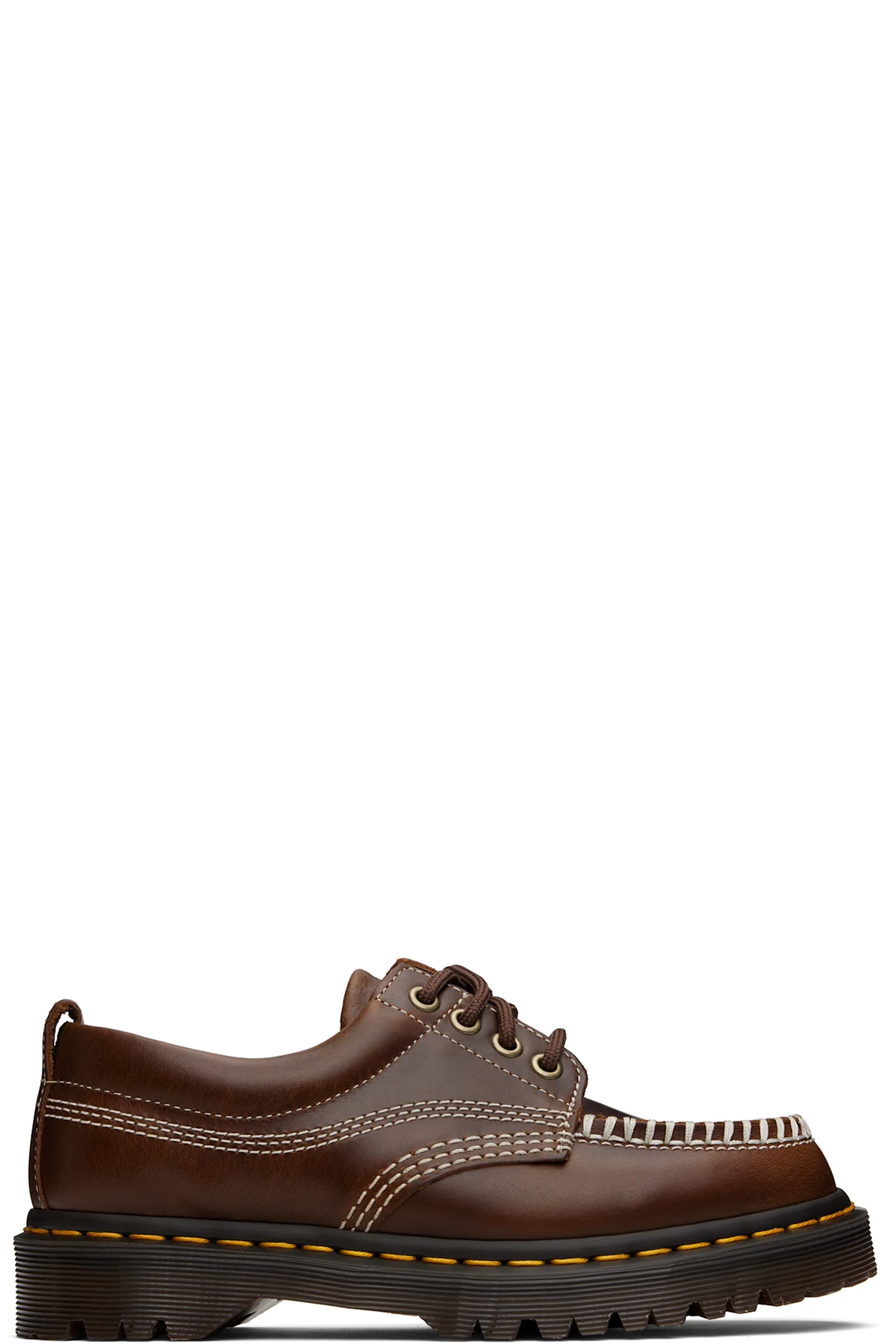 Brown Lowell Leather Moc Toe Derbys
