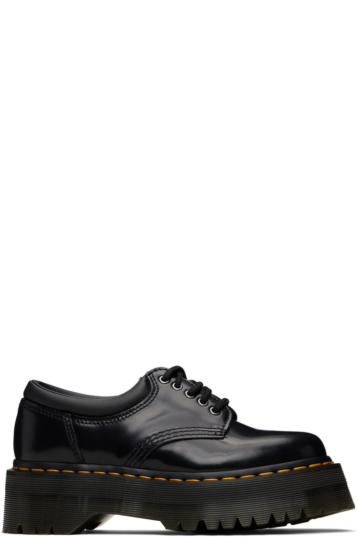 Black 8053 Leather Platform Derbys
