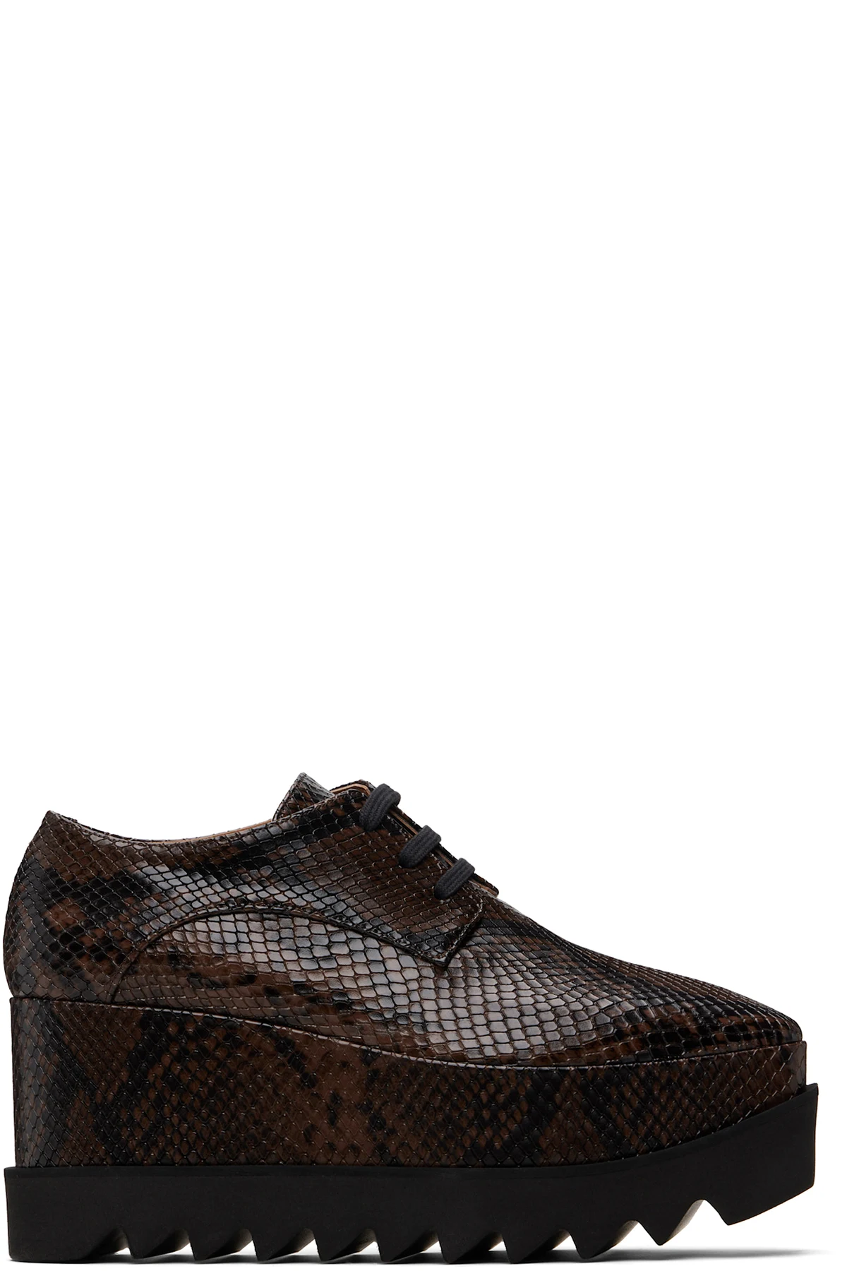 Brown Limited-Edition Elyse Snake Platform Derbys