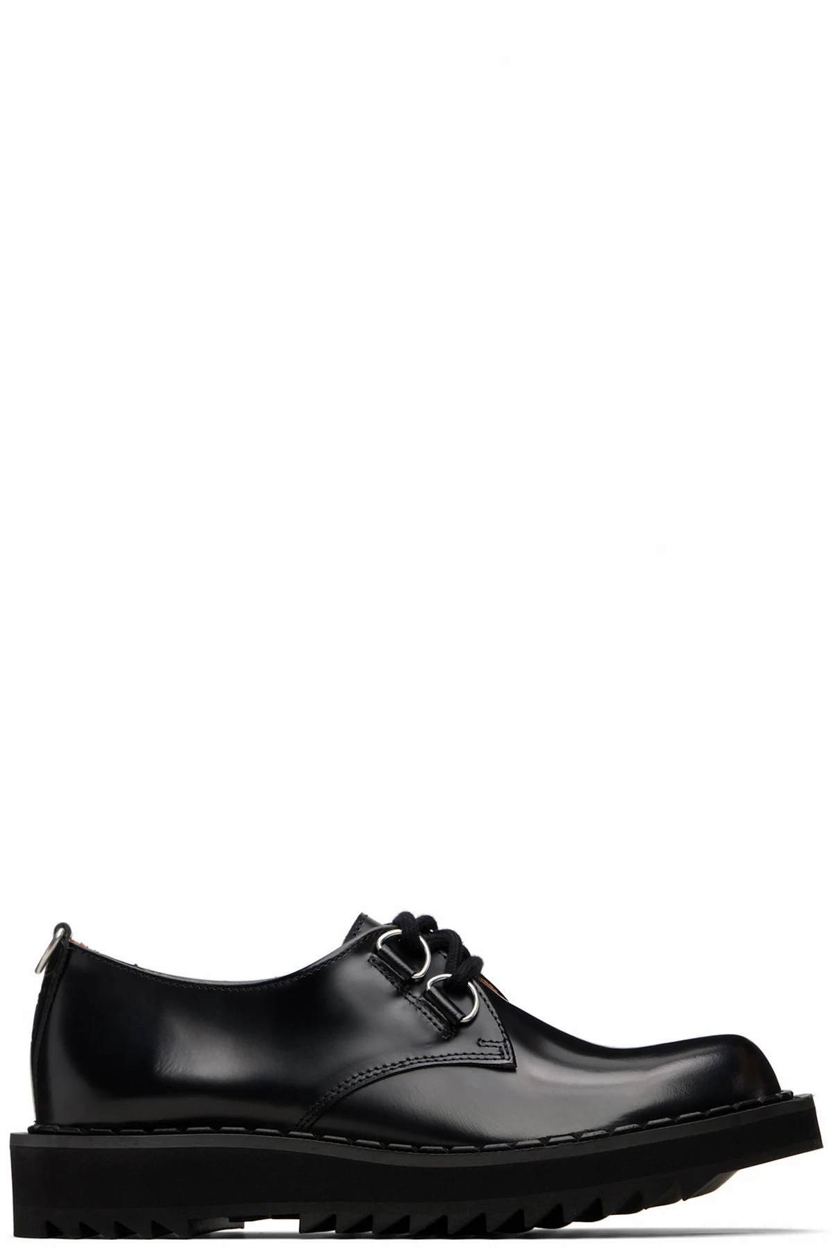 Black Ripple Bump Toe Derbys