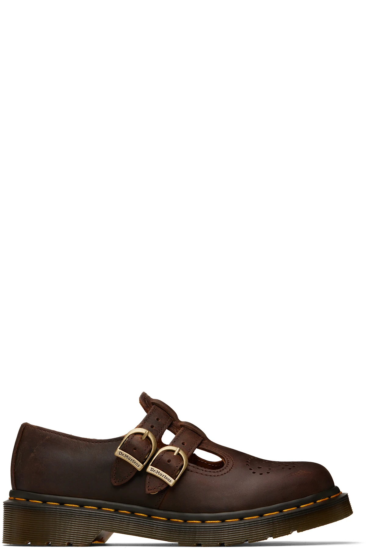 Brown 8065 Crazy Horse Leather Mary Jane Loafers