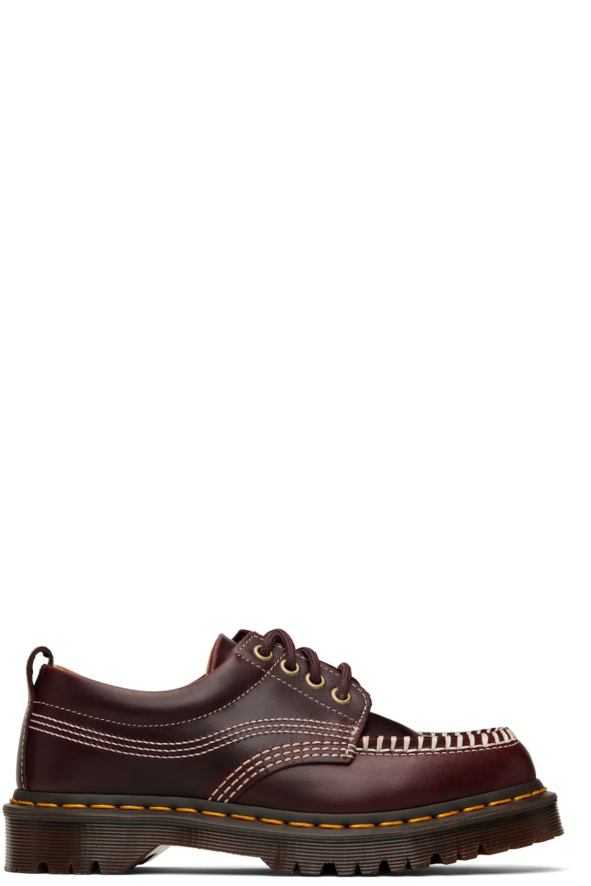 Burgundy Lowell Leather Moc Toe Derbys