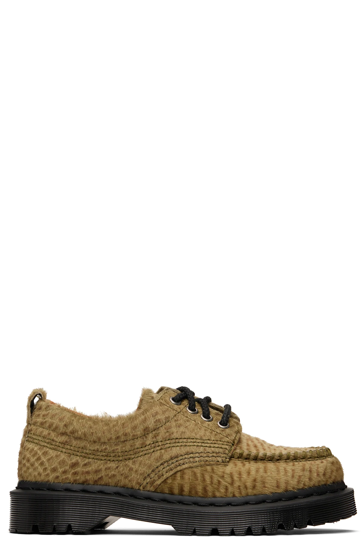 Green Lowell Hair On Leather Moc Toe Derbys