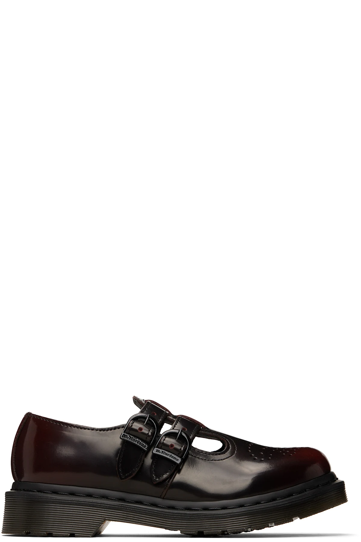 Black & Burgundy 8065 Mary Jane Loafers