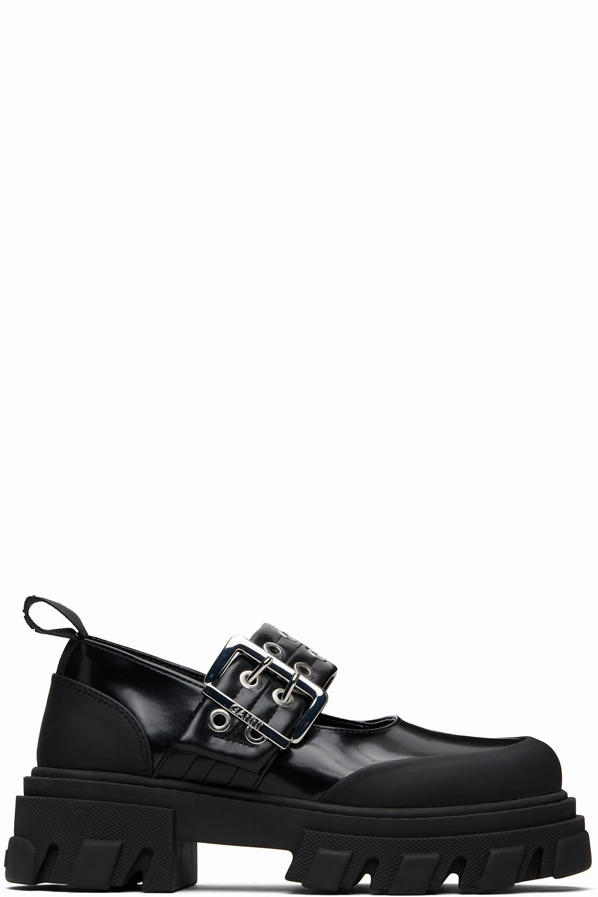 Black Cleated Ballerina Box Loafers