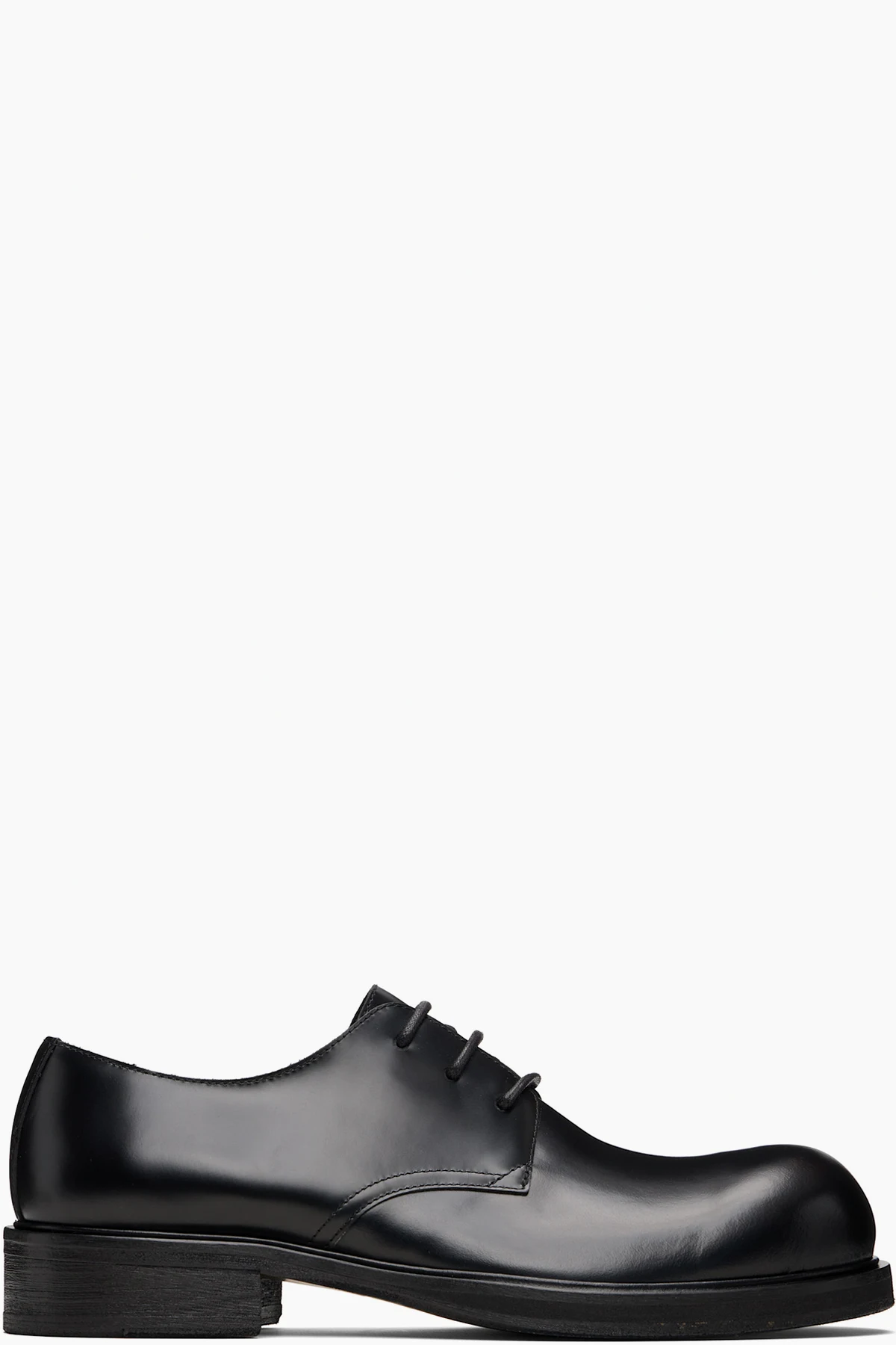 Black Lace-Up Leather Derbys