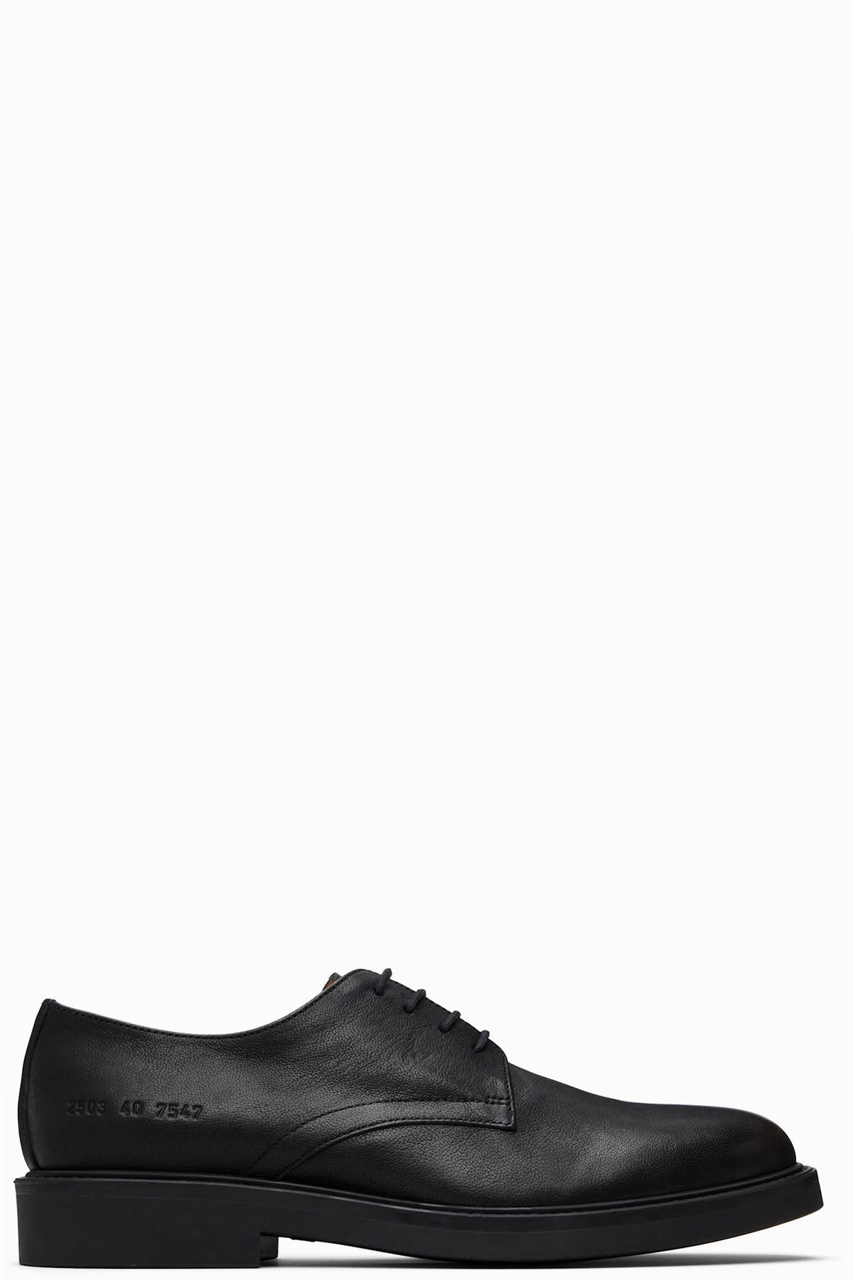 Black Grained Leather Officer's Derbys
