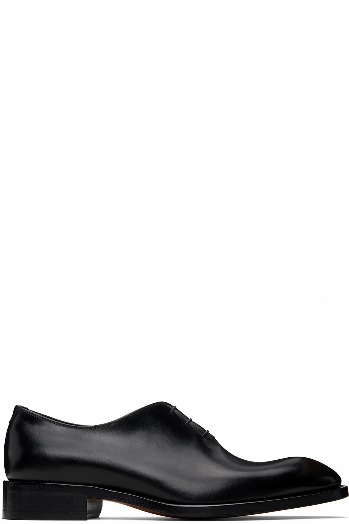 Black Burnished Leather Oxfords