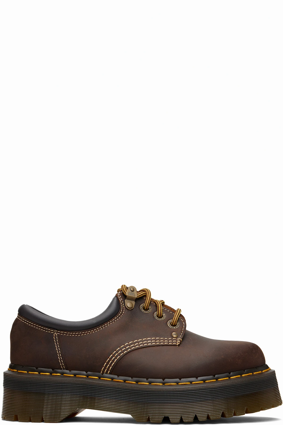Brown 8053 Arc Crazy Horse Leather Platform Casual Derbys
