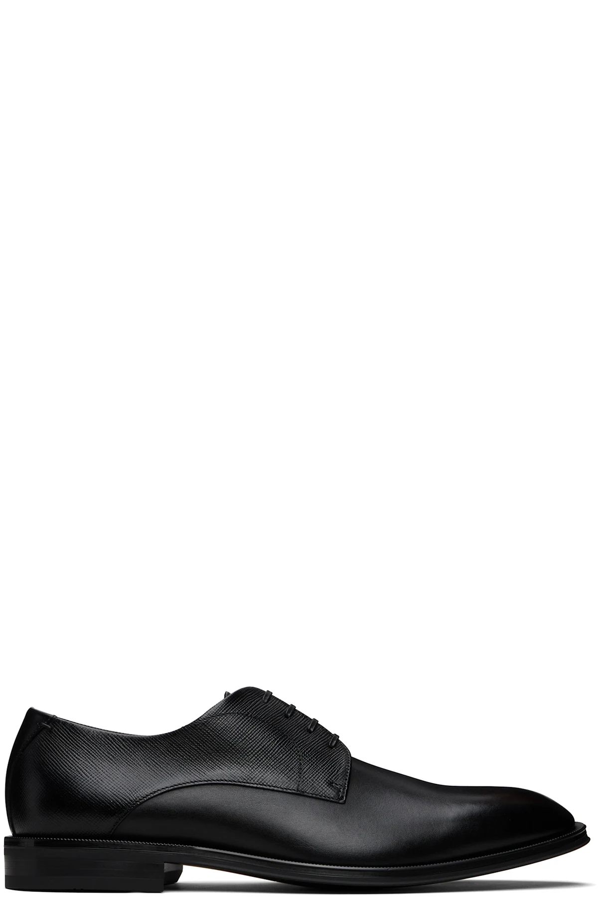 Black Textured & Smooth Leather Derbys