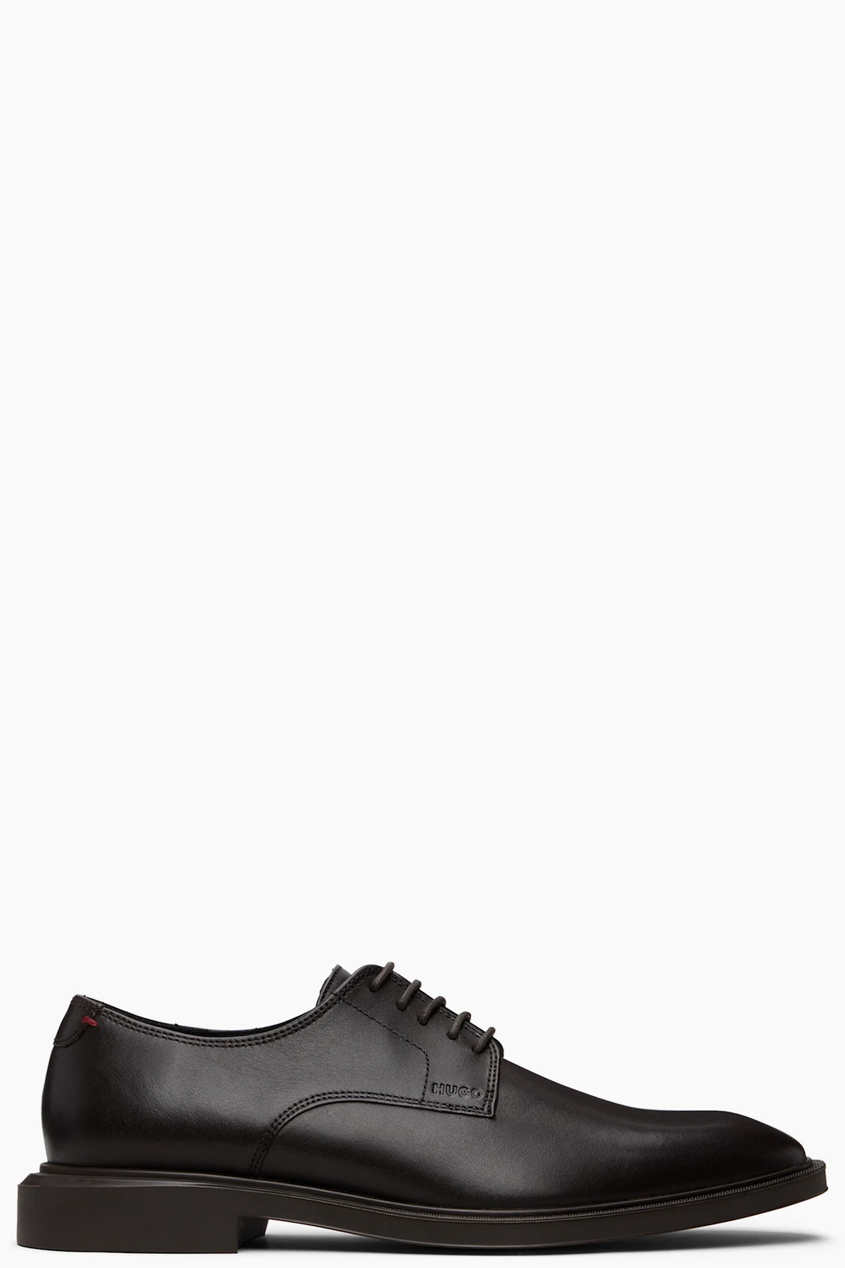 Brown Leather Embossed Logo Derbys