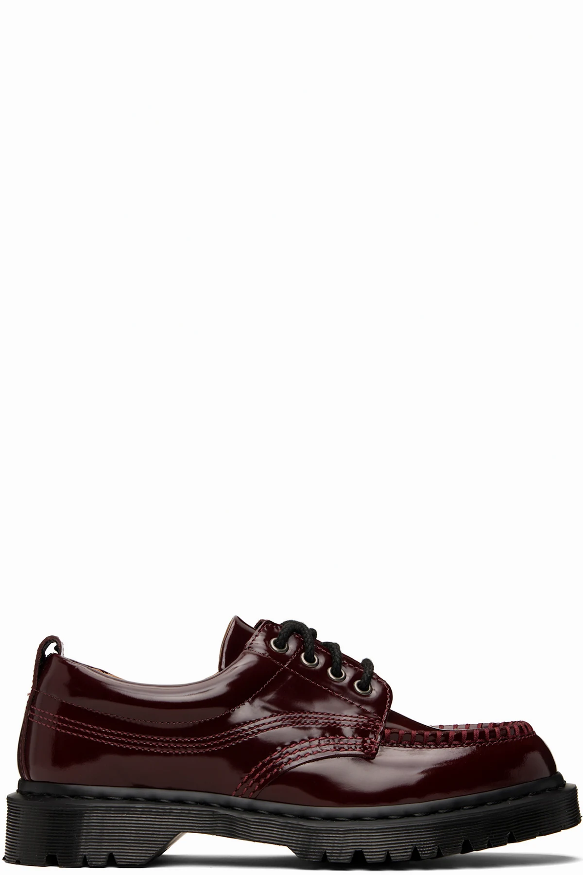 Burgundy Lowell Lacquered Leather Moc Toe Derbys
