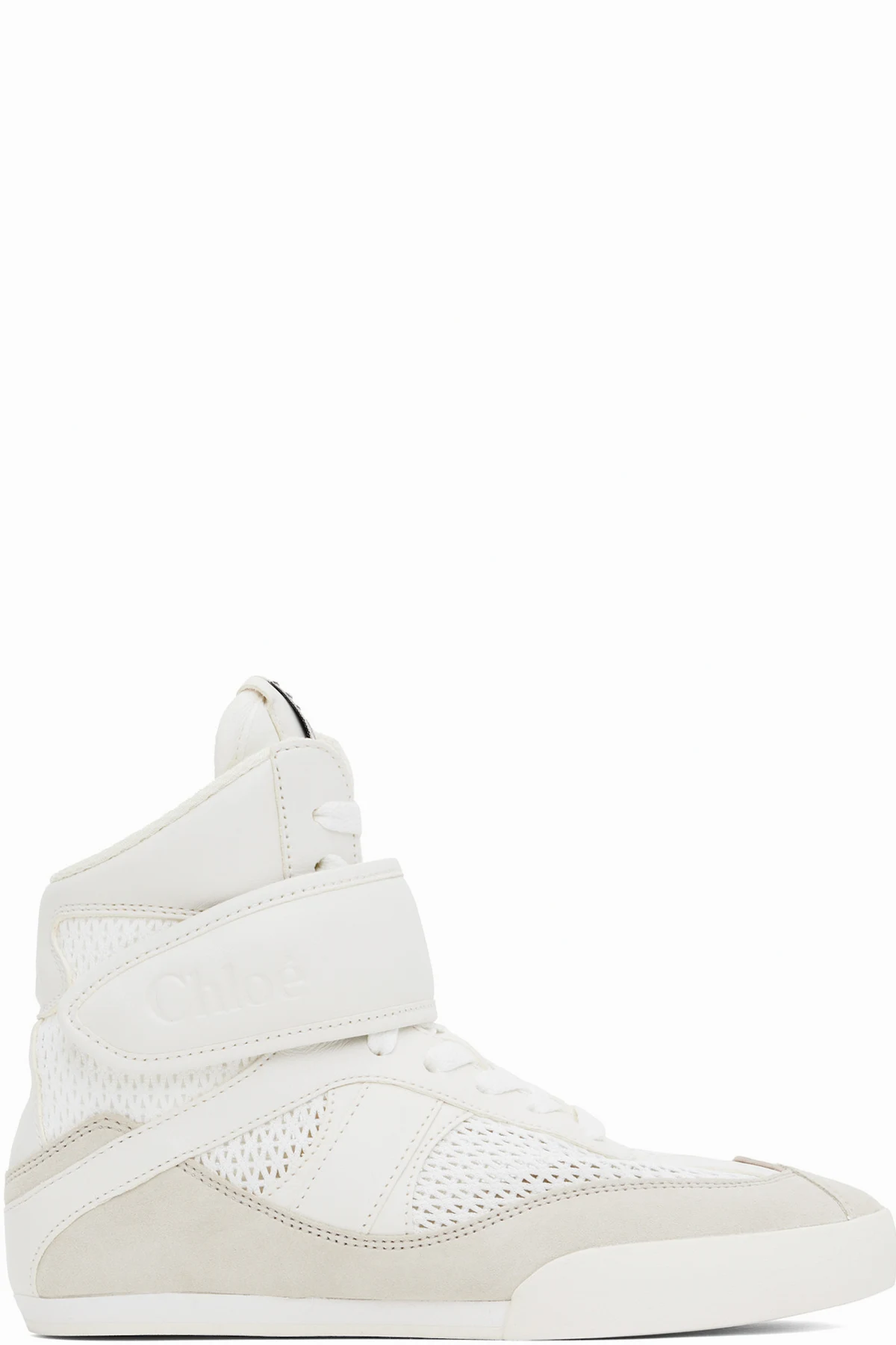 White & Beige 'Chloé Kick' Sneakers
