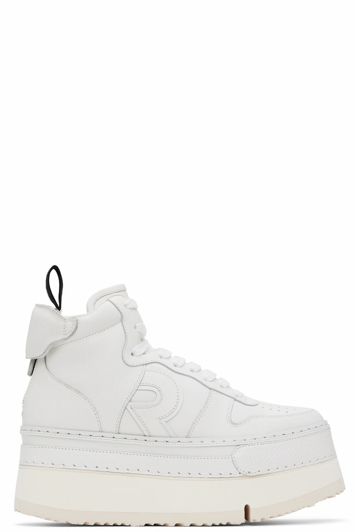 White Riot Leather High Top Sneakers