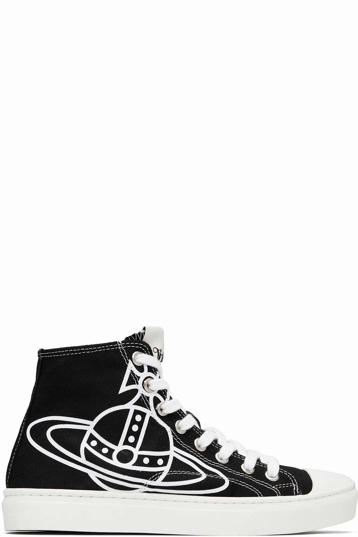 Black Plimsoll High Top Canvas Sneakers