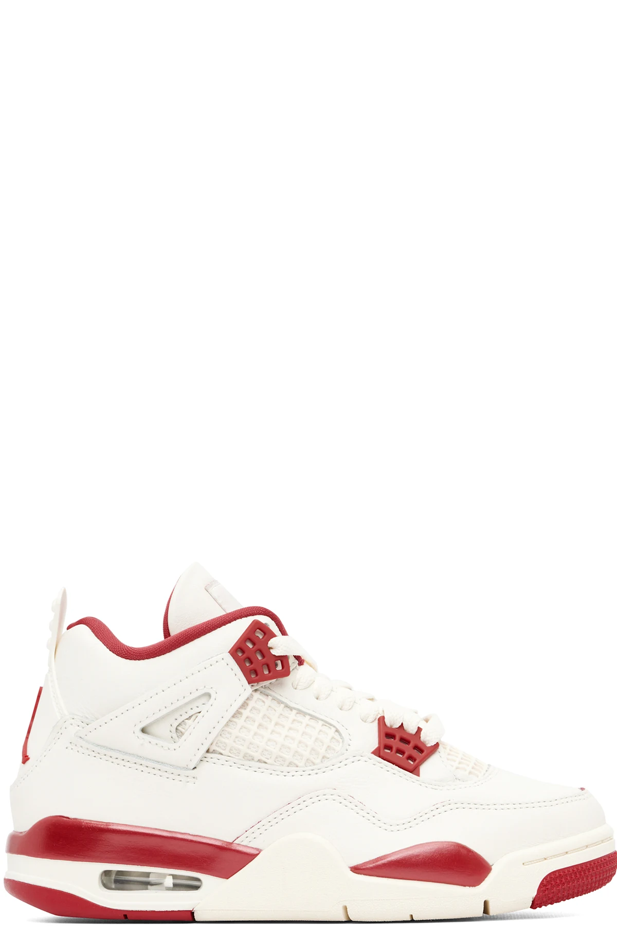Off-White & Red Air Jordan 4 Retro Sneakers