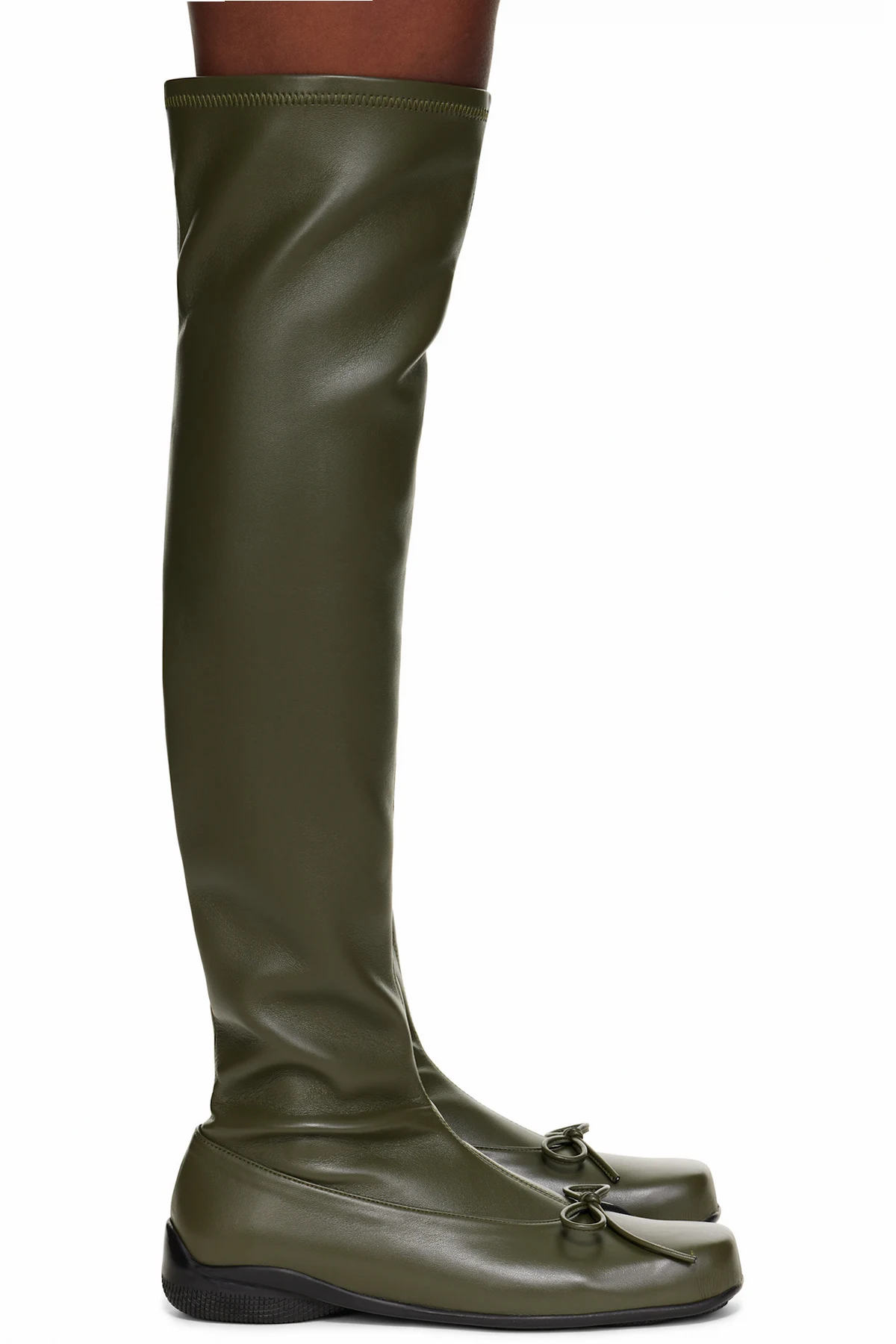 Khaki Thigh High Ballet Boots