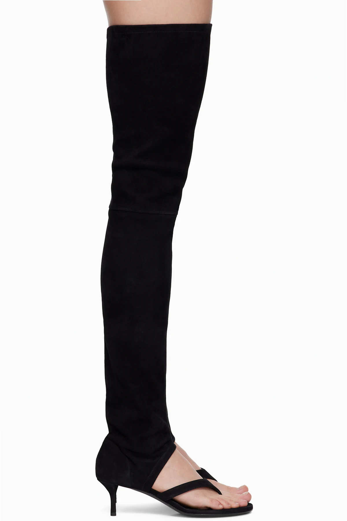 Black Stretch Suede 55 Tall Boots