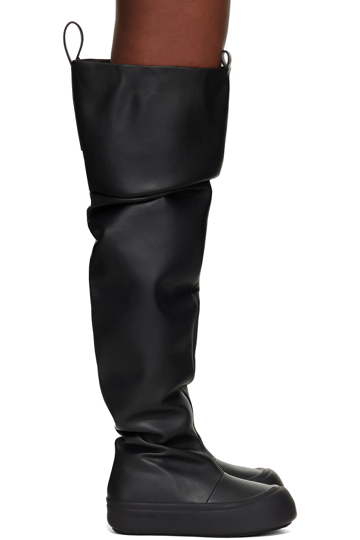 Black Thigh High Fisherman Boots