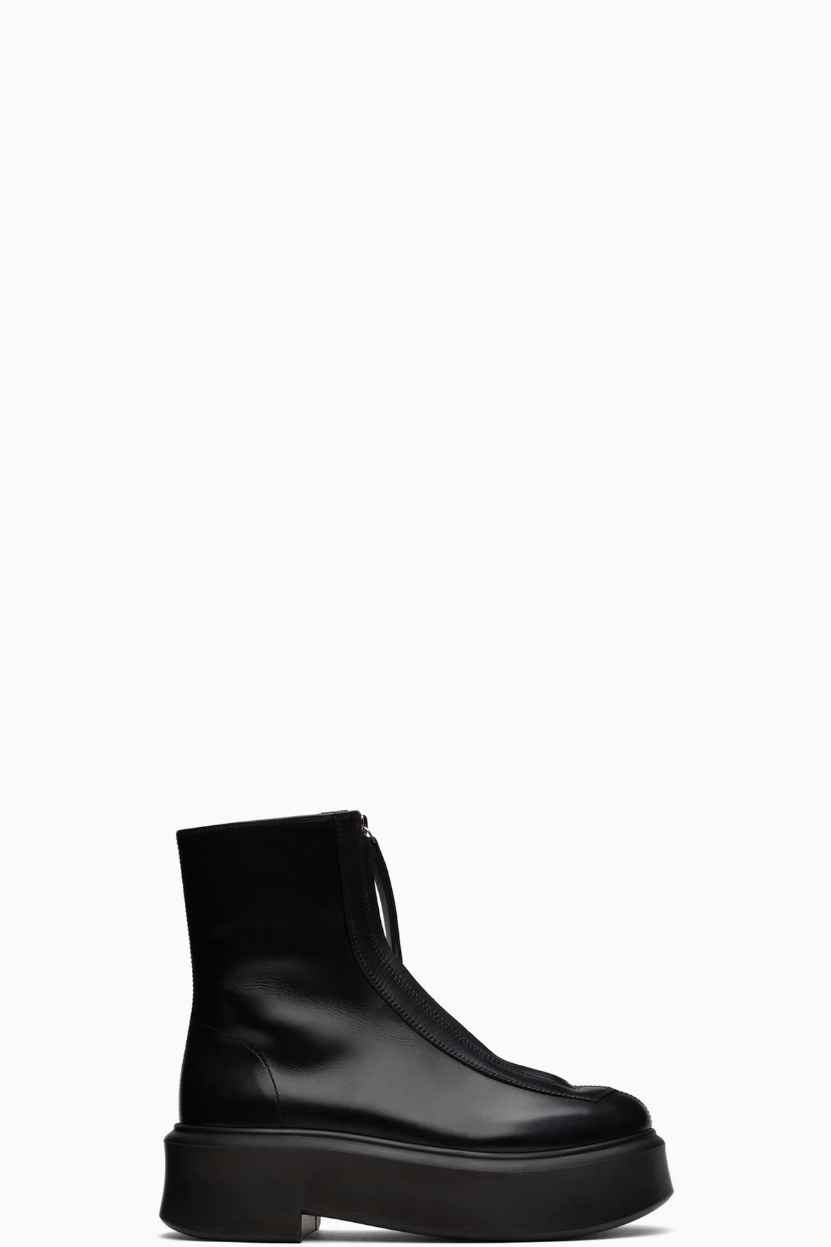 Black Zipped I Ankle Boots