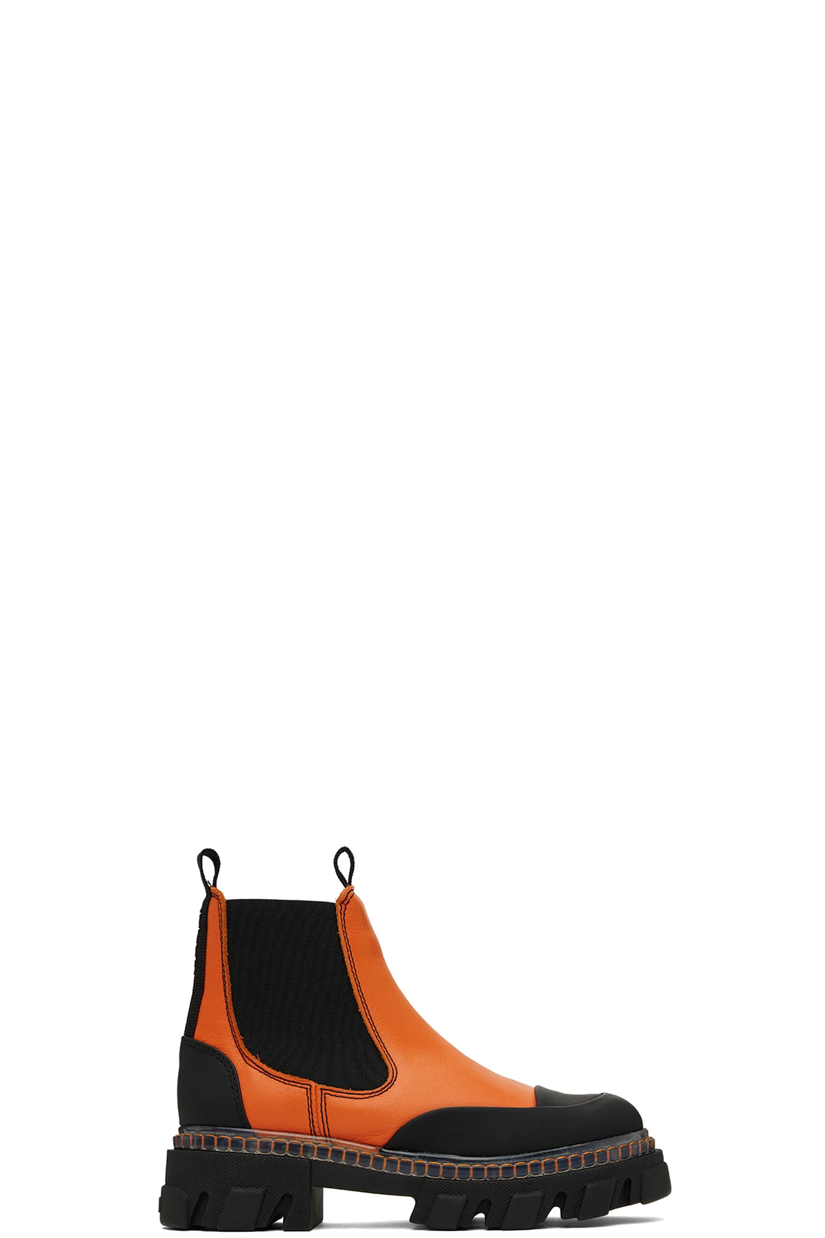 Orange Cleated Low Chelsea Boots