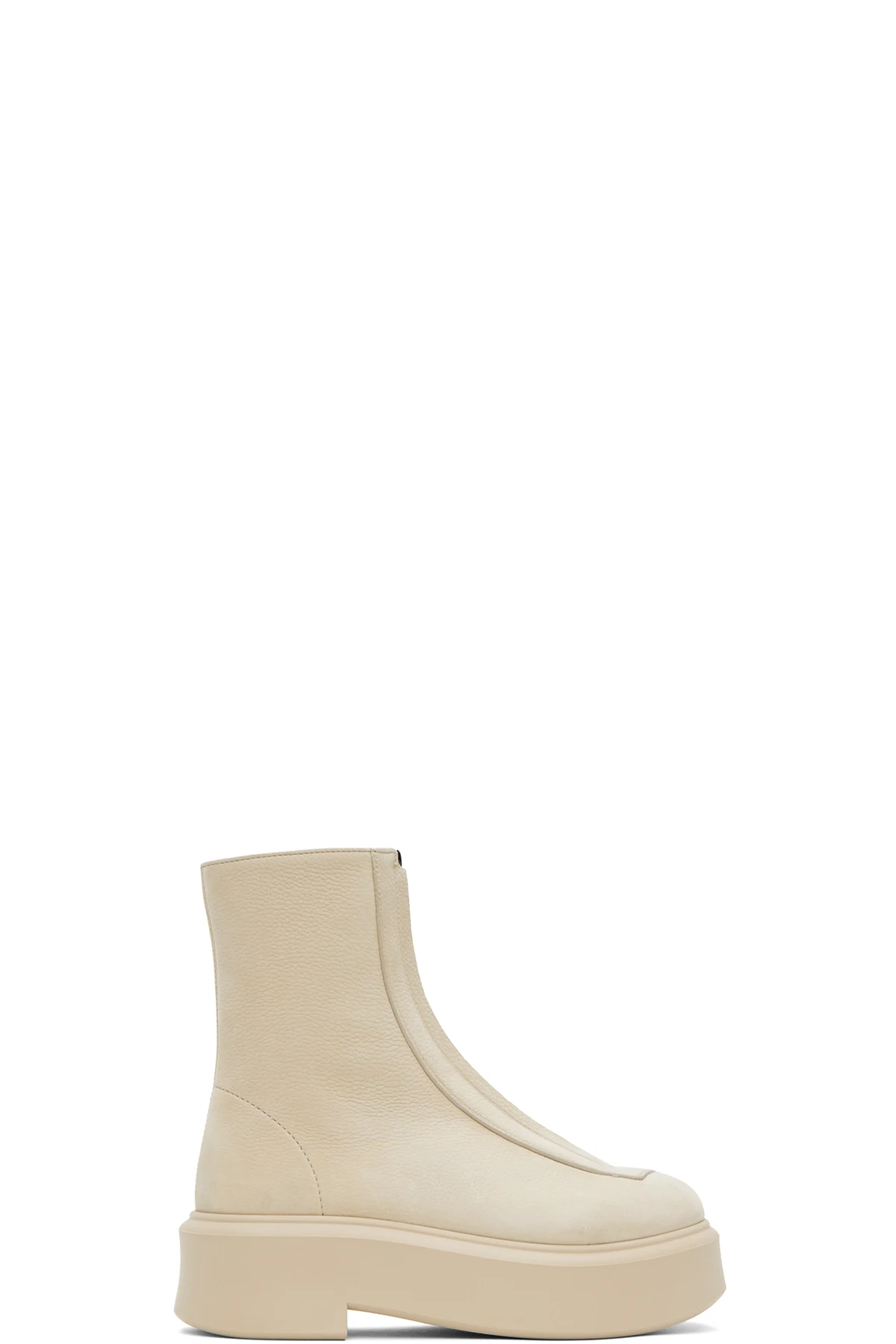Beige Zipped I Boots