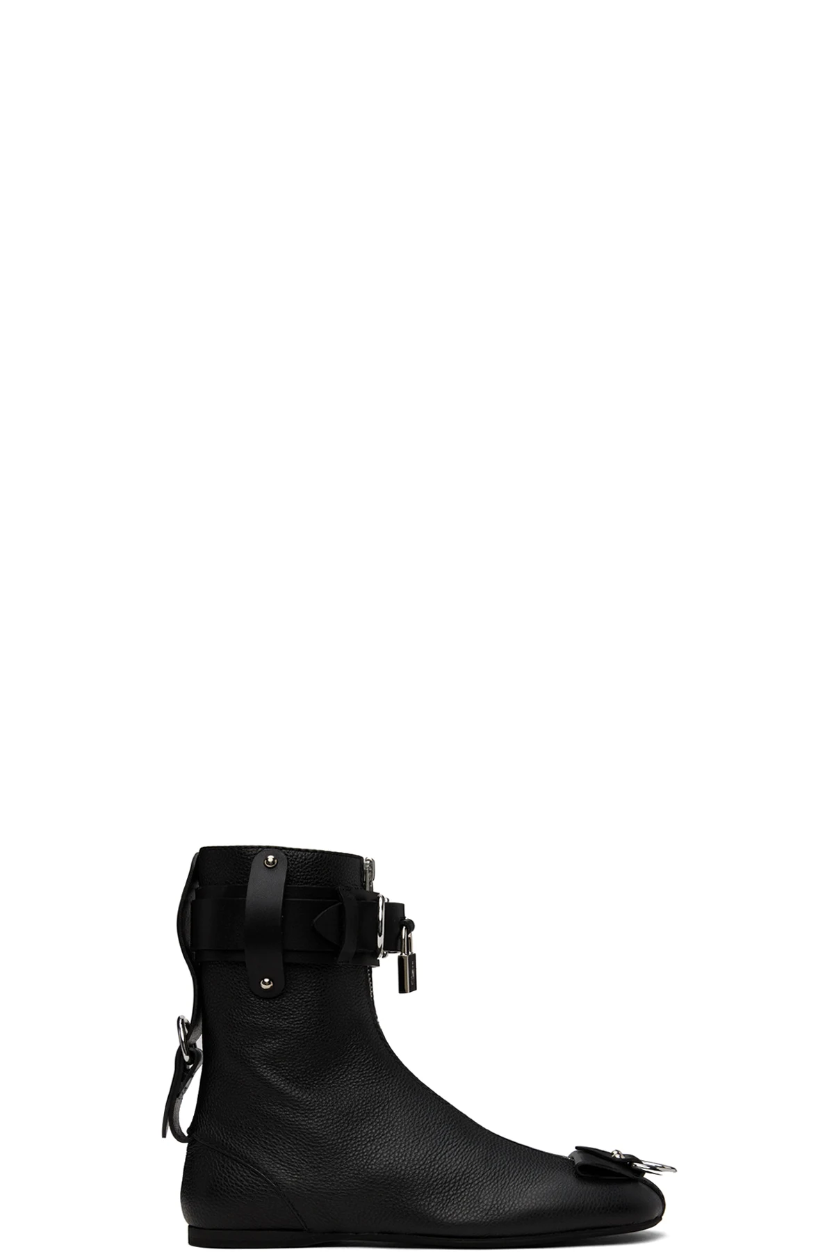 Black Padlock Ankle Boots