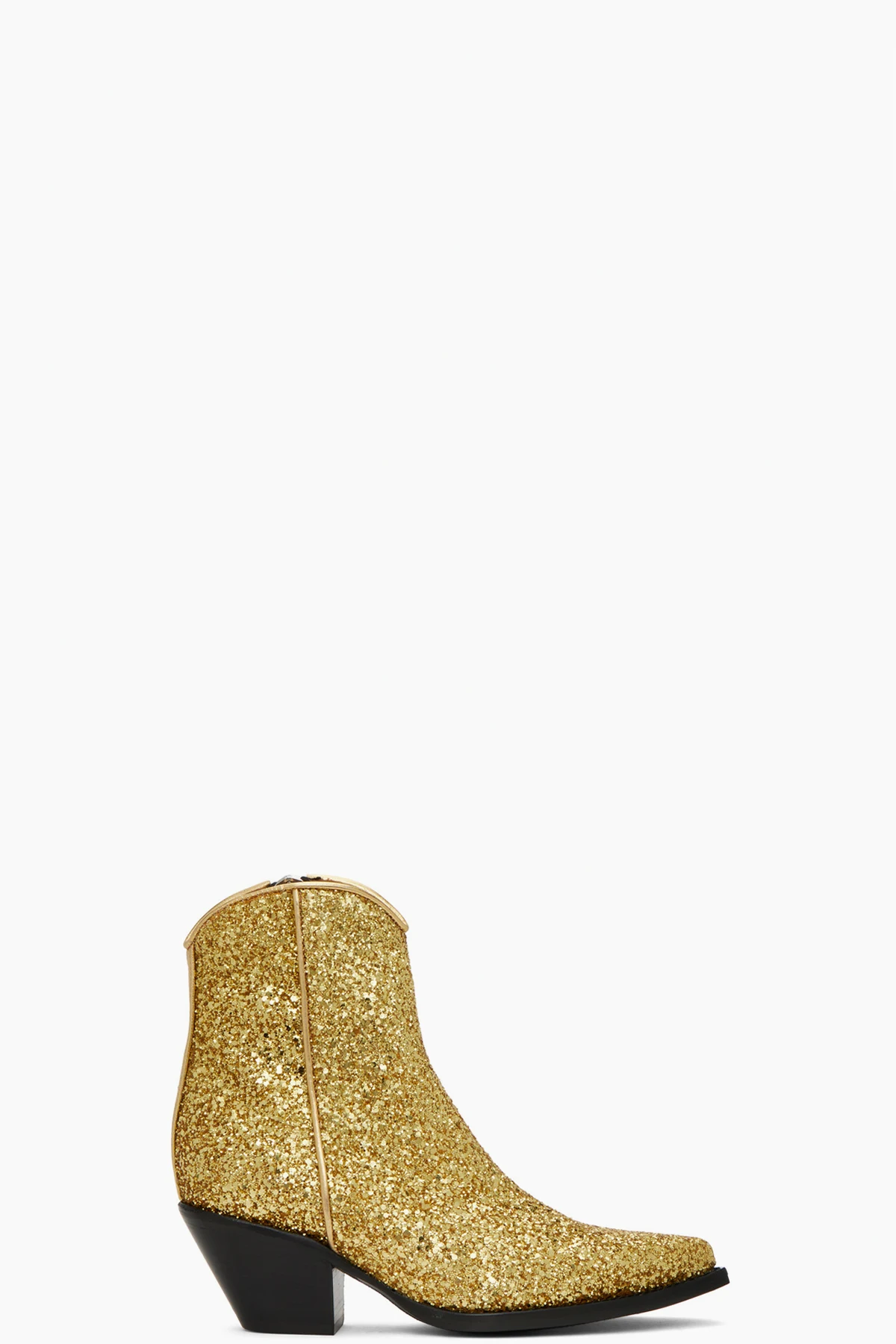 Gold Skinny Ankle Cowboy Boots
