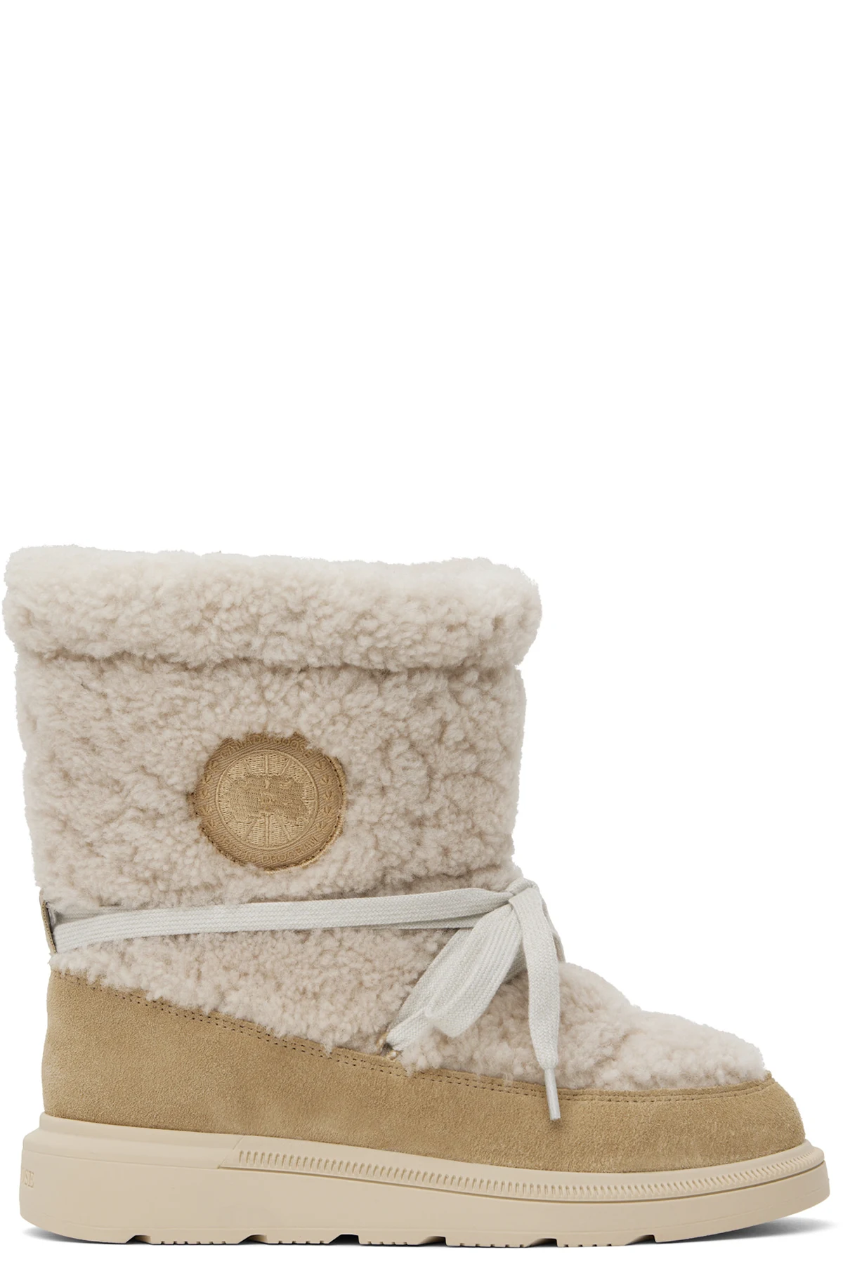 Beige Demma Shearling Puffer Boots