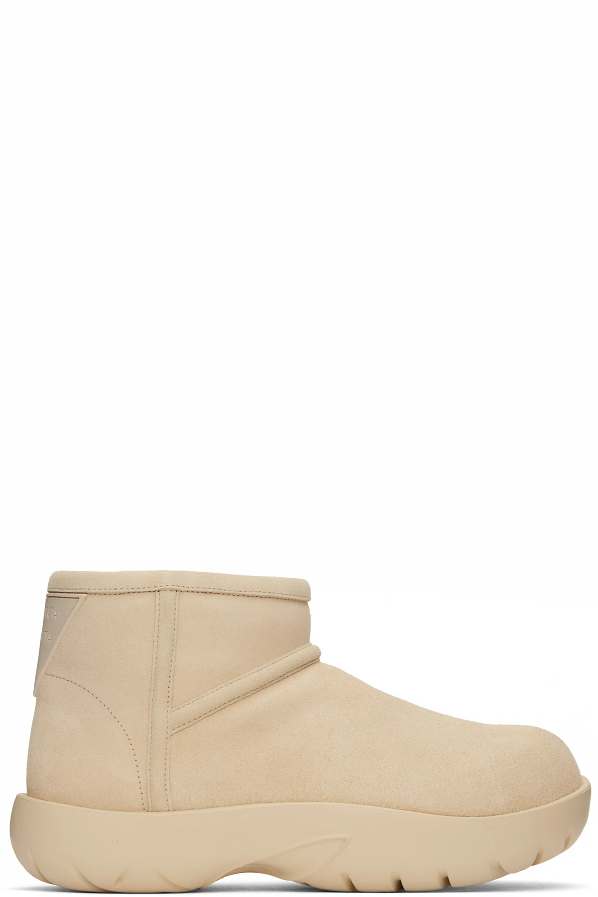Beige Snap Ankle Boots