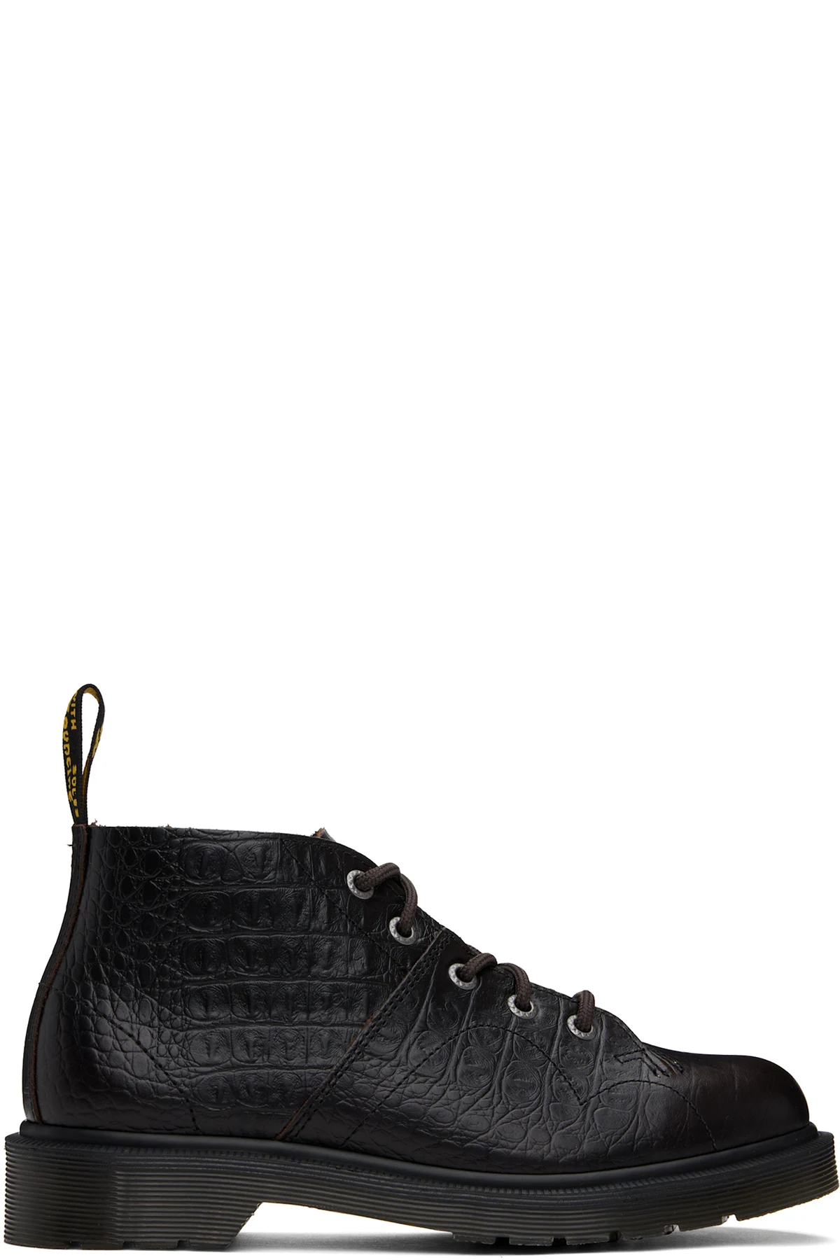 Brown Church Crocodile Analine Leather Boots