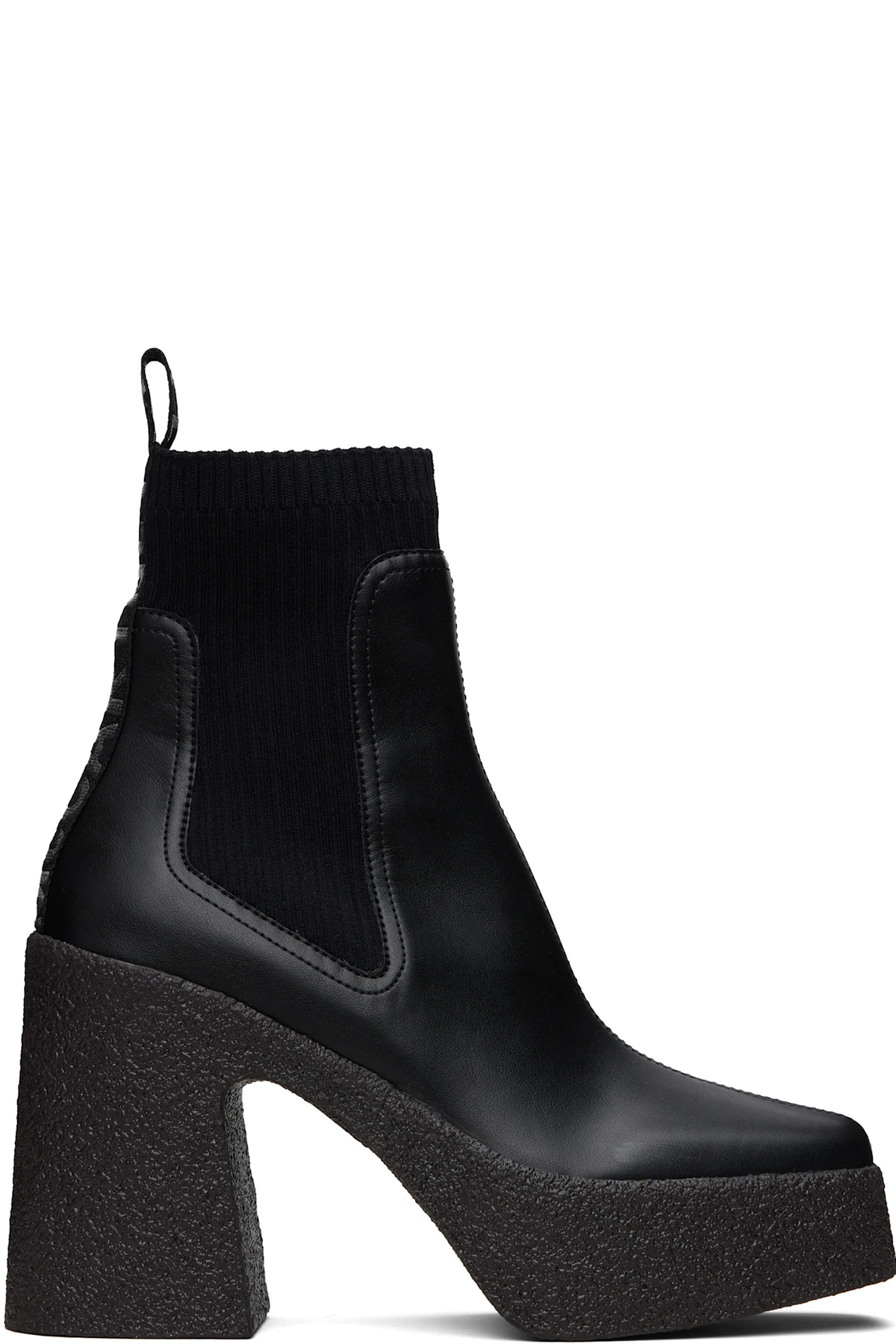 Black Skyla Heeled Sock Chelsea Boots
