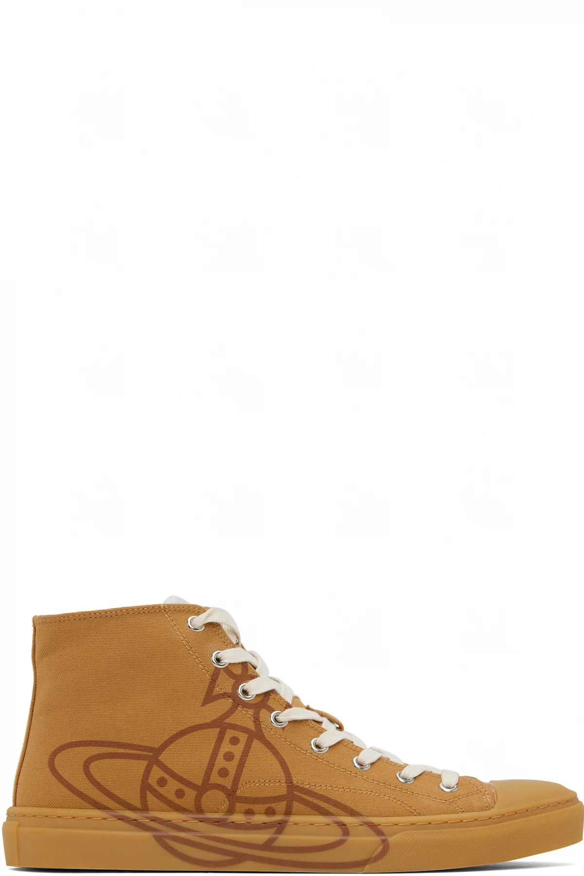 Tan High Top Canvas Plimsoll Sneakers