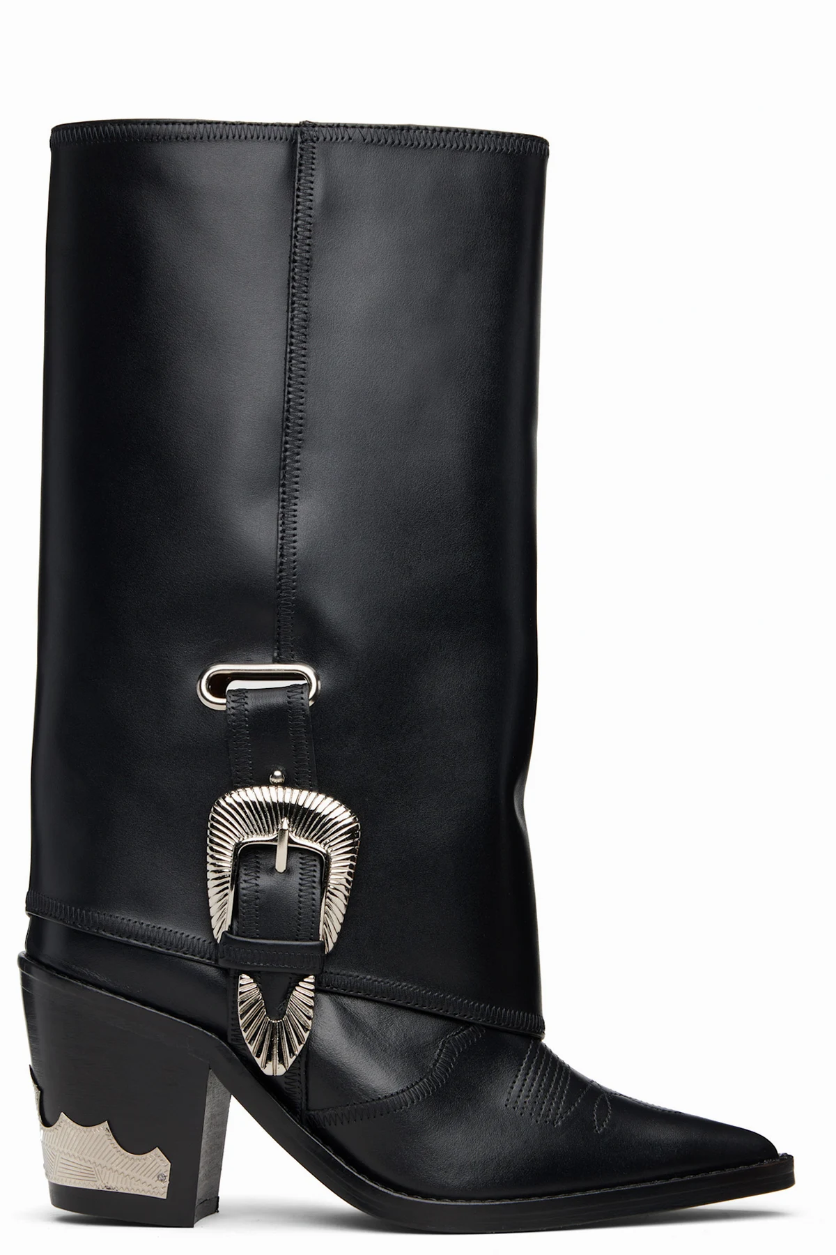 Black Western Style Tall Boots