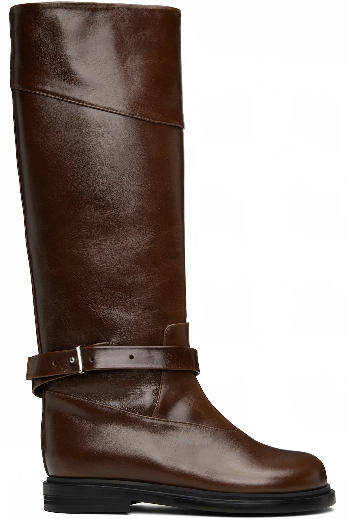 Tan Belted Angt Long Tall Boots