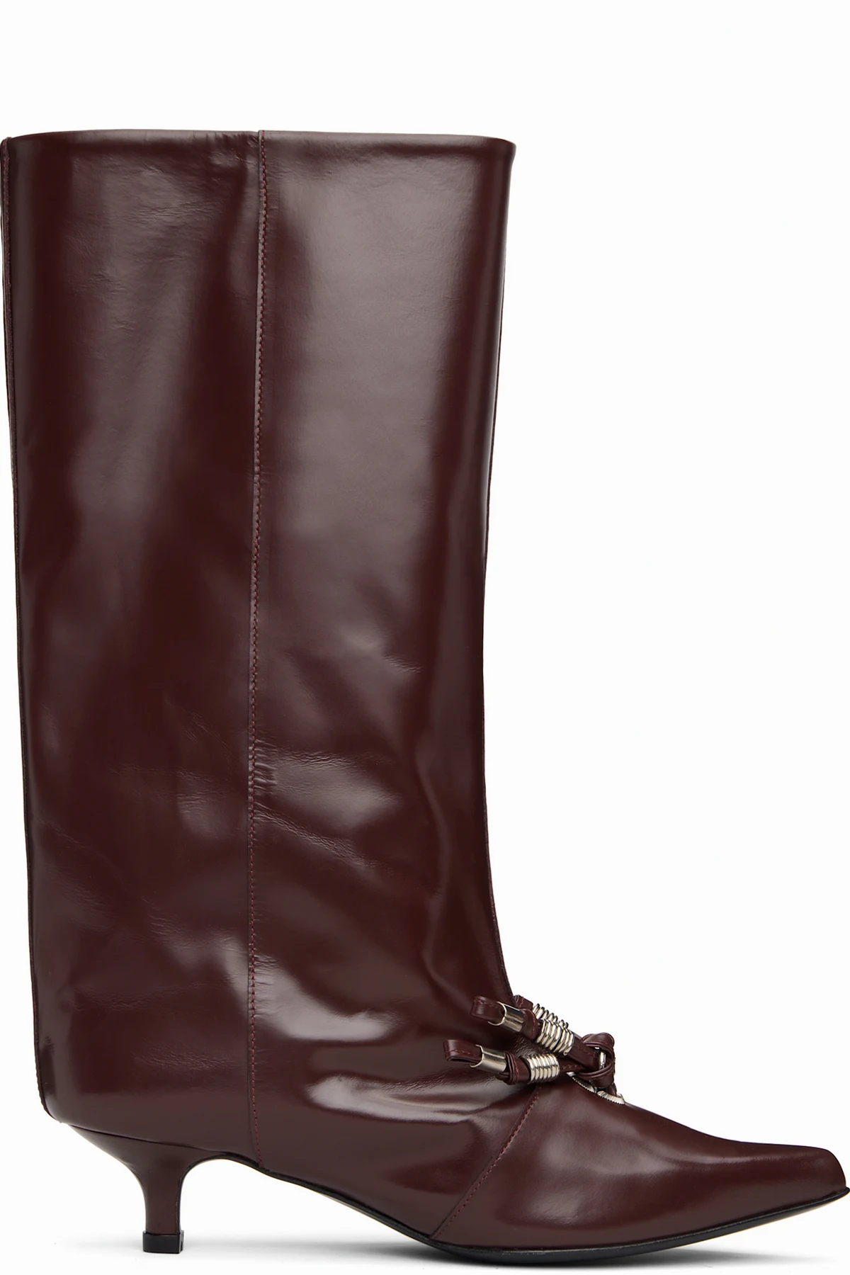 Burgundy Leather Tall Boots