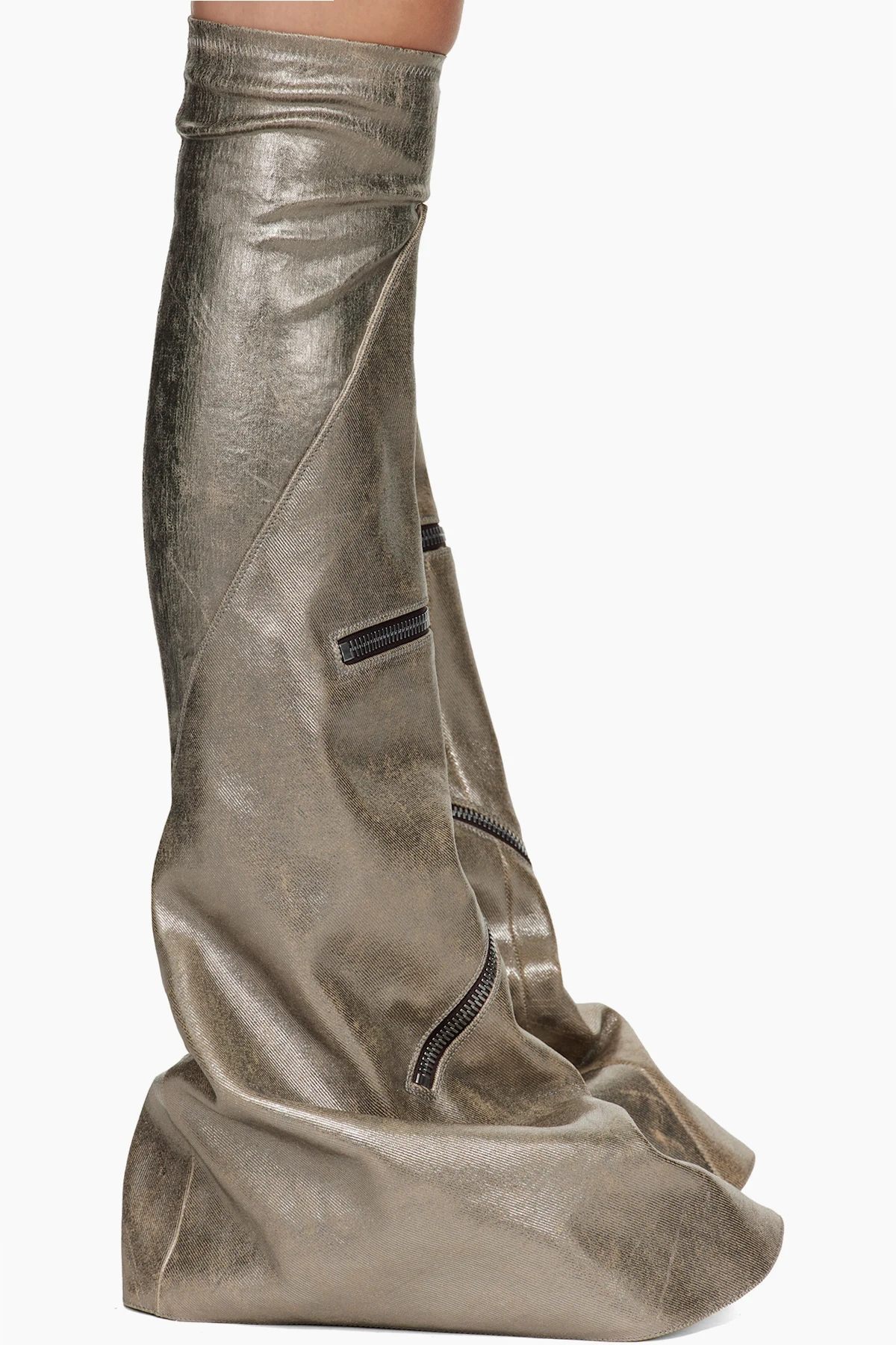 Silver Concordians Cargo Fetish Tall Boots