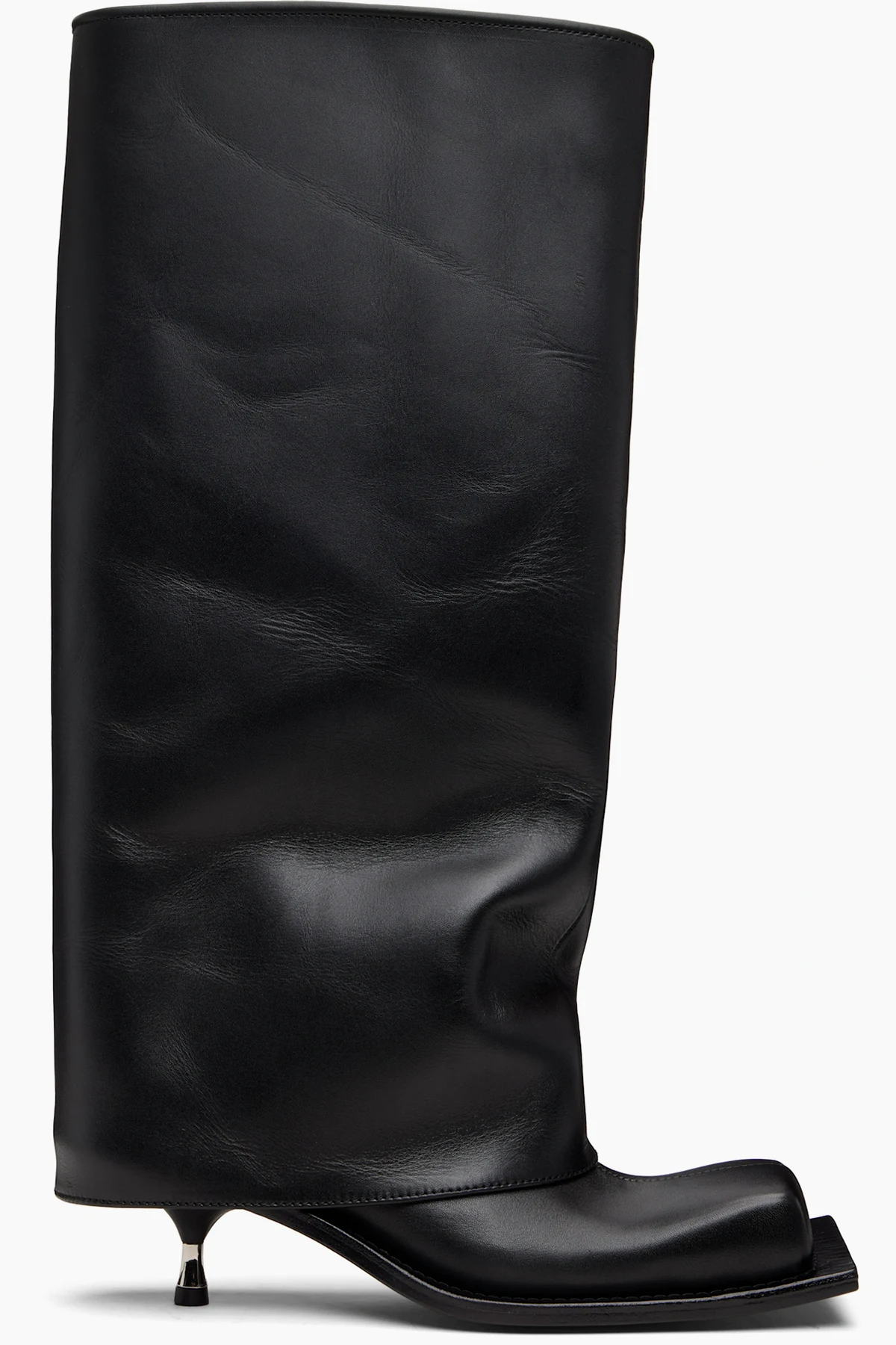 Black Tall Iman Kitten Heel Boots