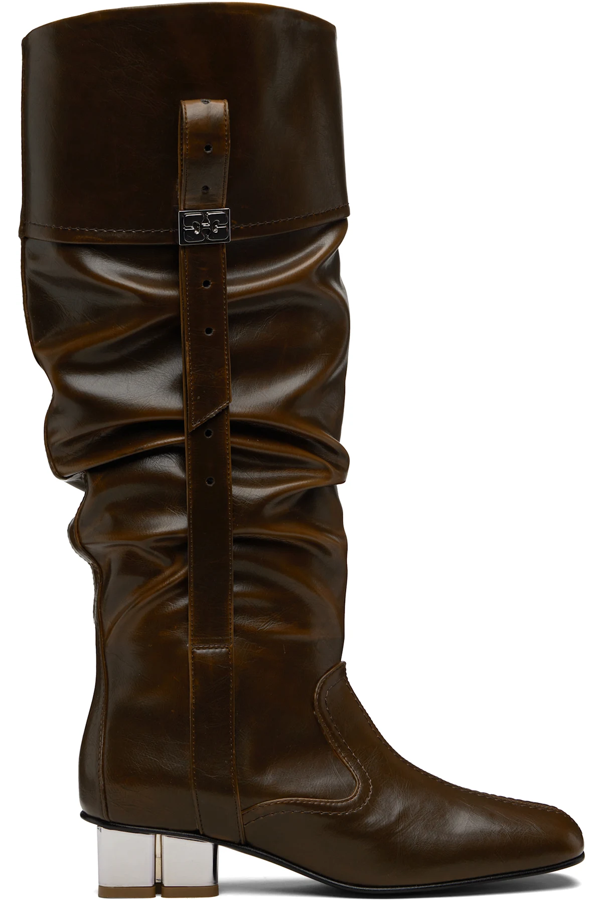 Khaki Slouchy Knee Tall Boots