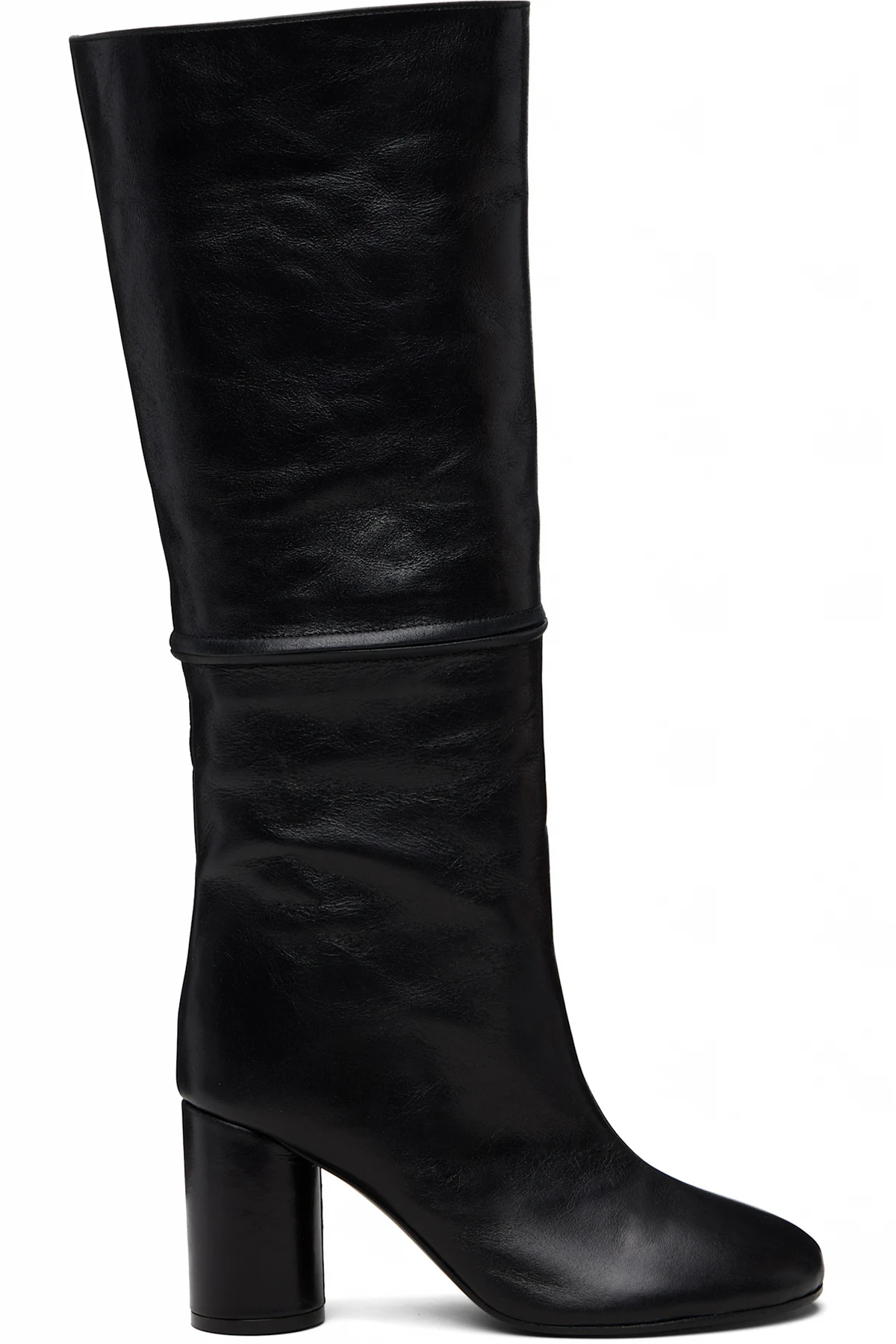 Black 2-In One Zip Round Tall Boots